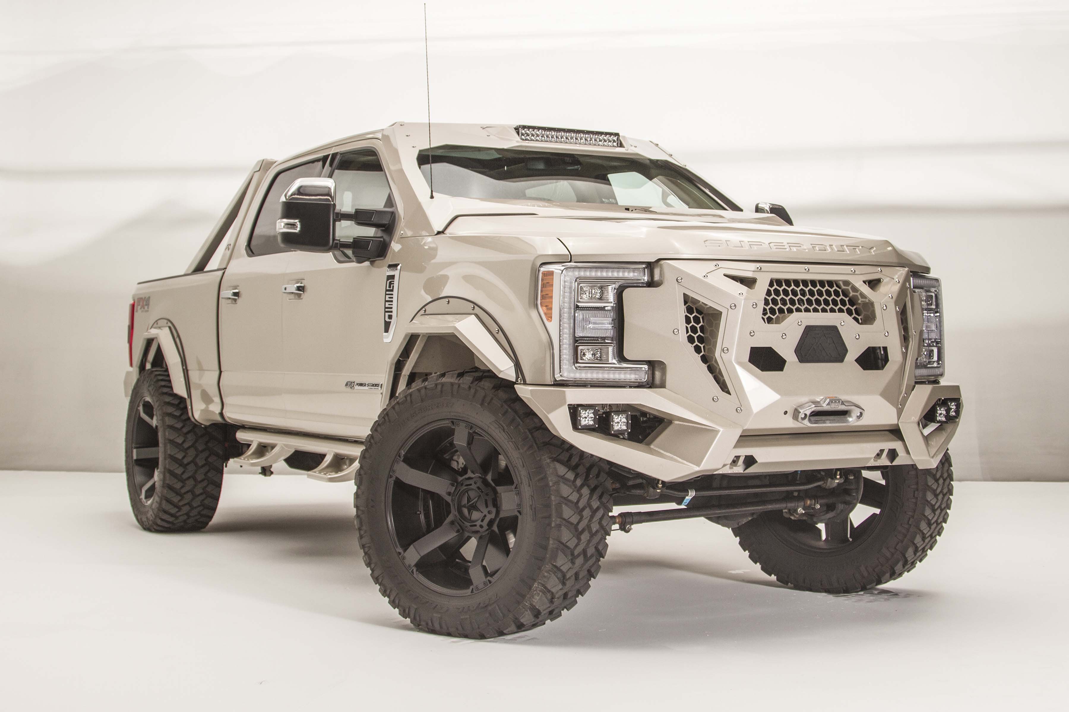 Custom Fender Flares on Lifted Ford F-250 - Photo by Fab Fours