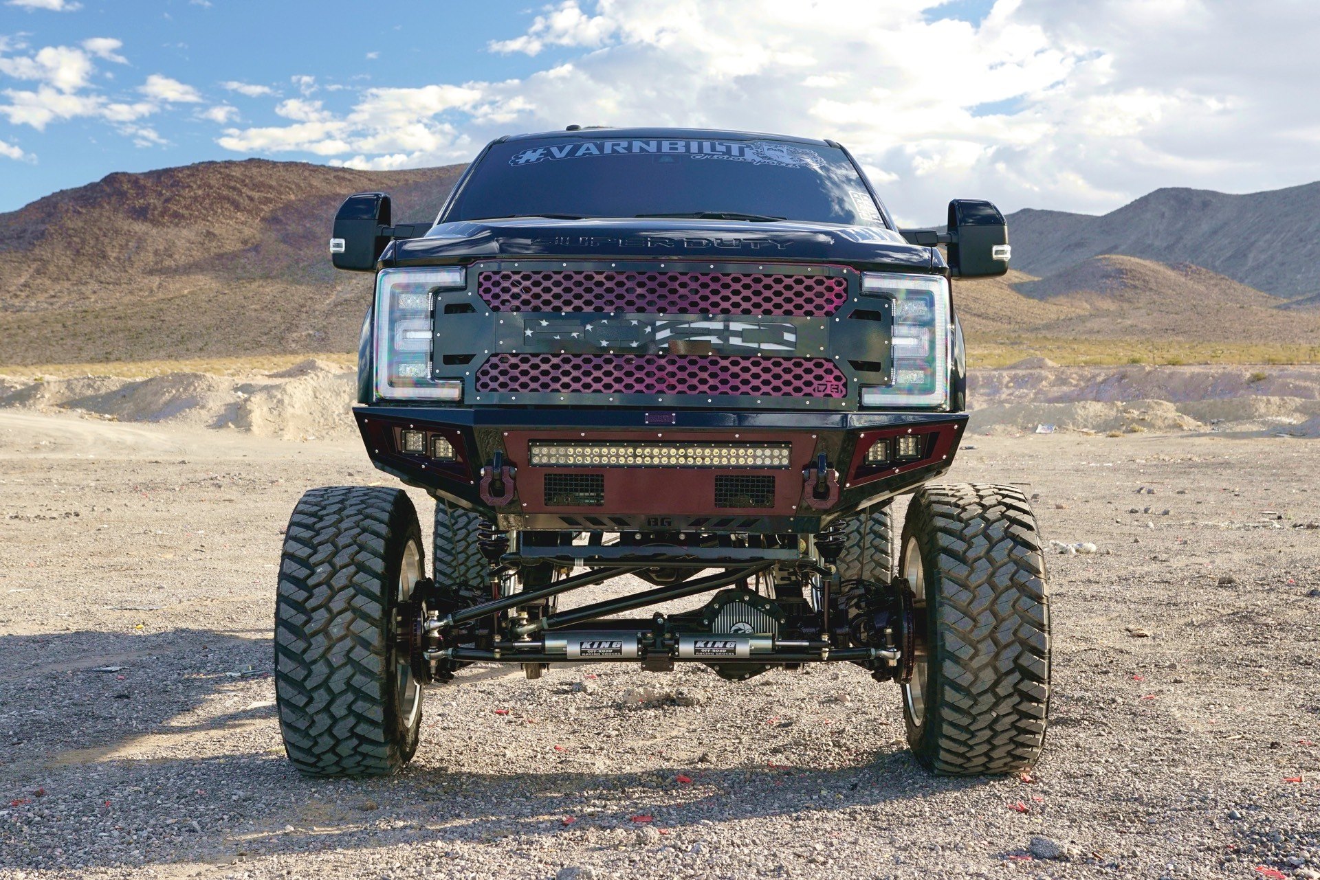 Off-Road Front Bumper on Black Lifted Ford F-250 - Photo by TIS Wheels