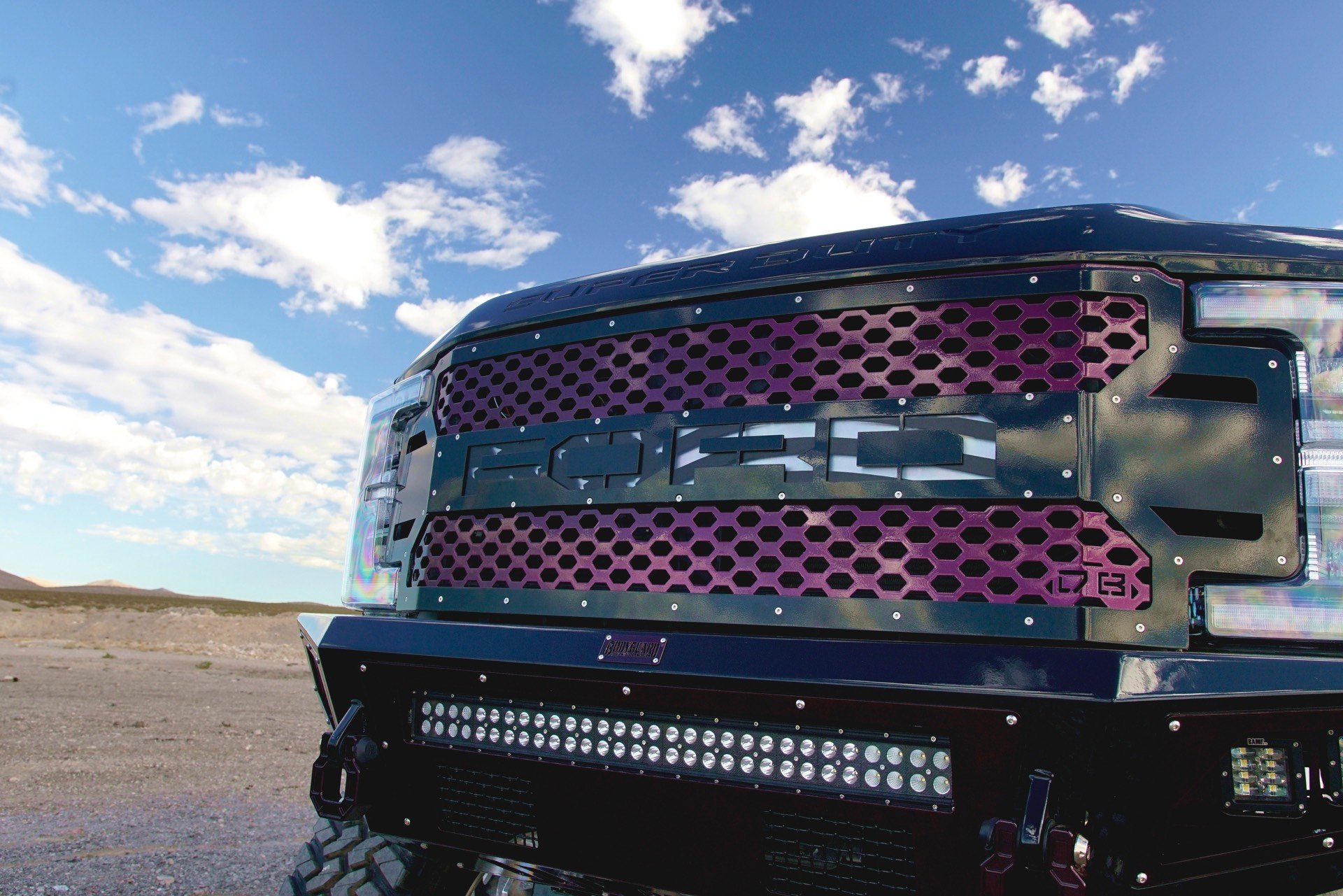 Front Bumper with LED Light Bar on Ford F-250 - Photo by TIS Wheels