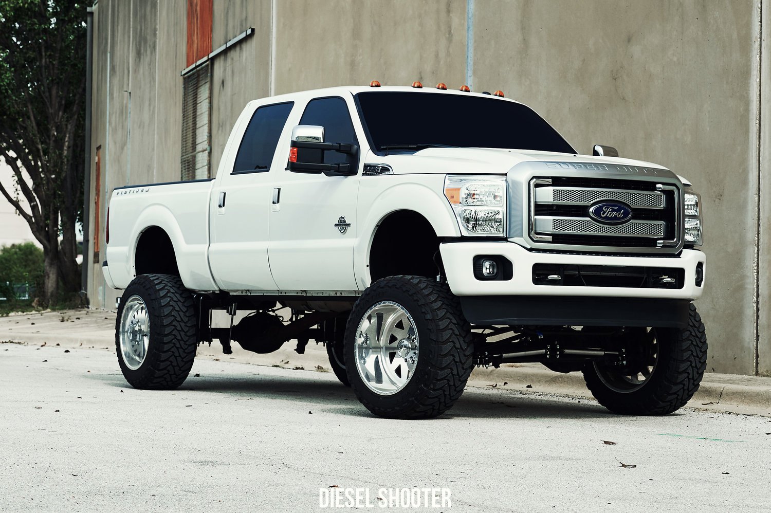 Lifted Ford F-350 on American Force Turbines Wheels - Photo by Diesel Shooter