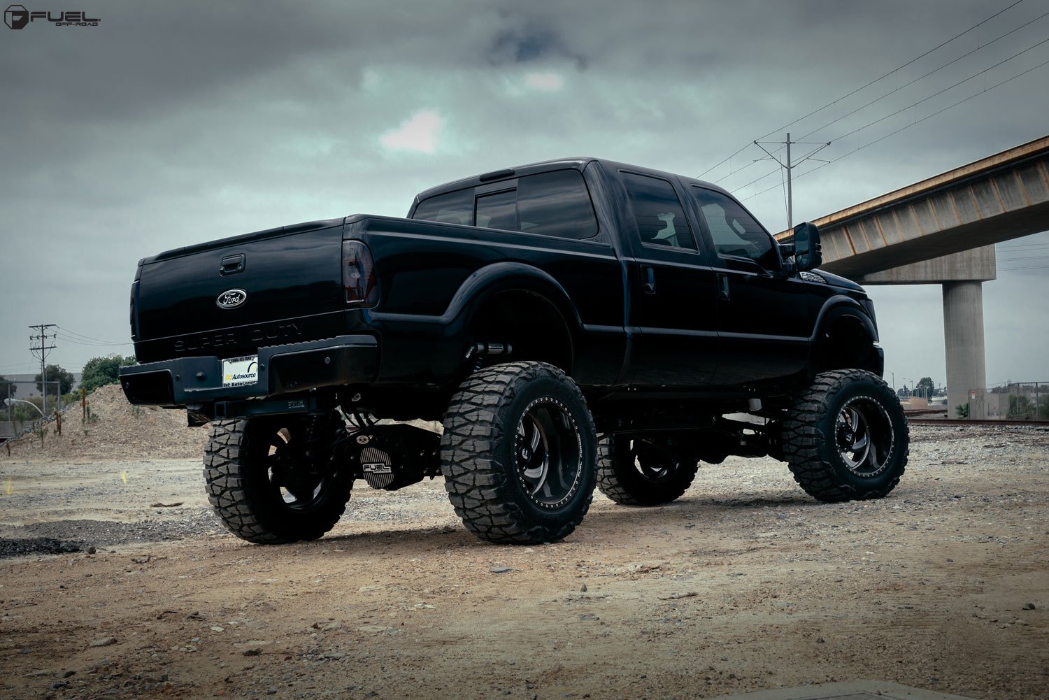 Black Ford F-350 with Custom Lift Kit - Photo by Fuel Offroad