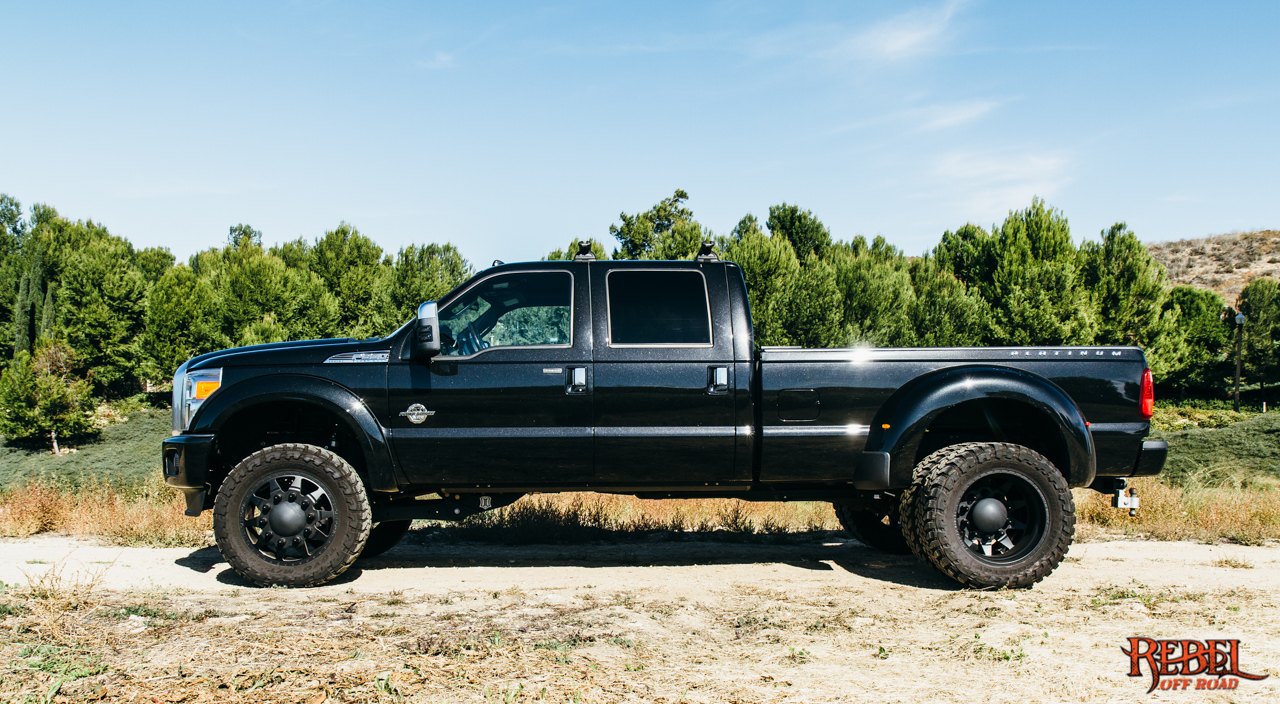 OE Style Fender Flares on Black Lifted Ford F-350 - Photo by Rebel Off-Road