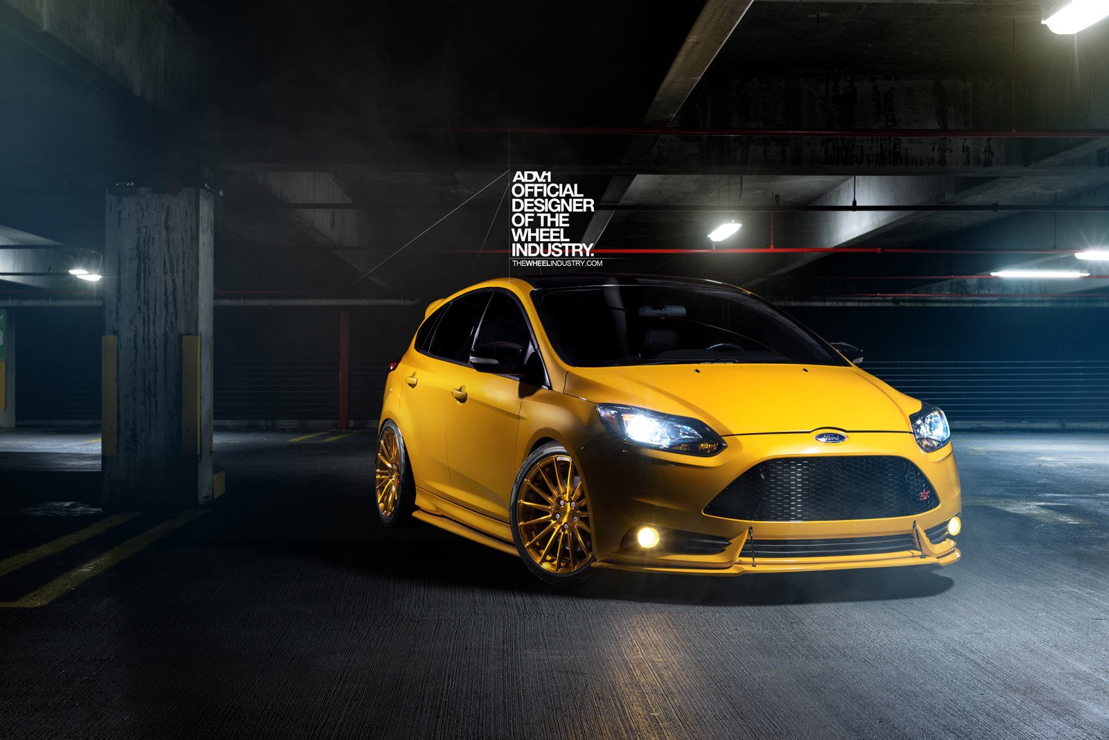 Yellow Matte Ford Fiesta with Custom Front Lip - Photo by ADV.1