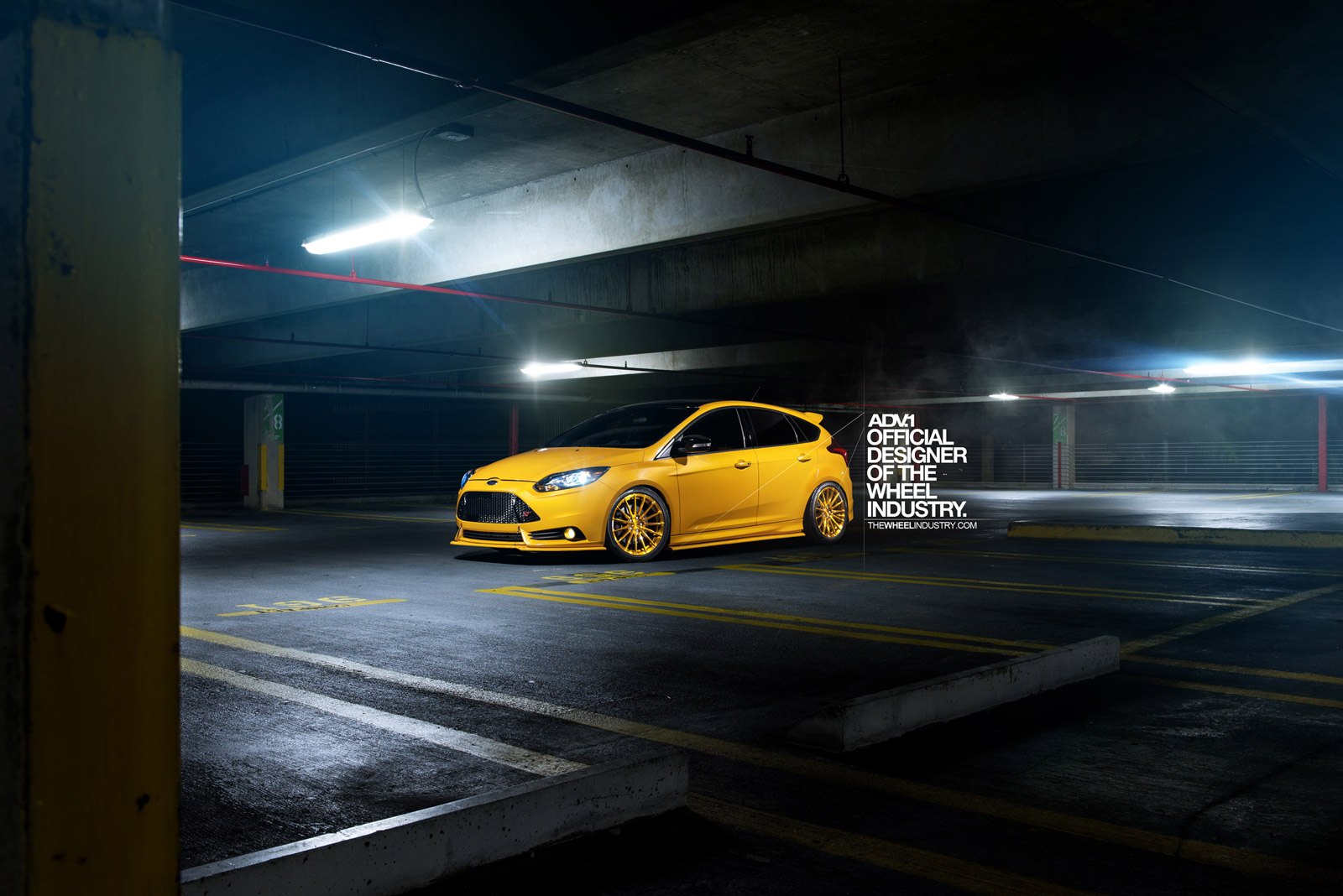 Custom Yellow Matte Ford Fiesta with ADV1 Wheels - Photo by ADV.1
