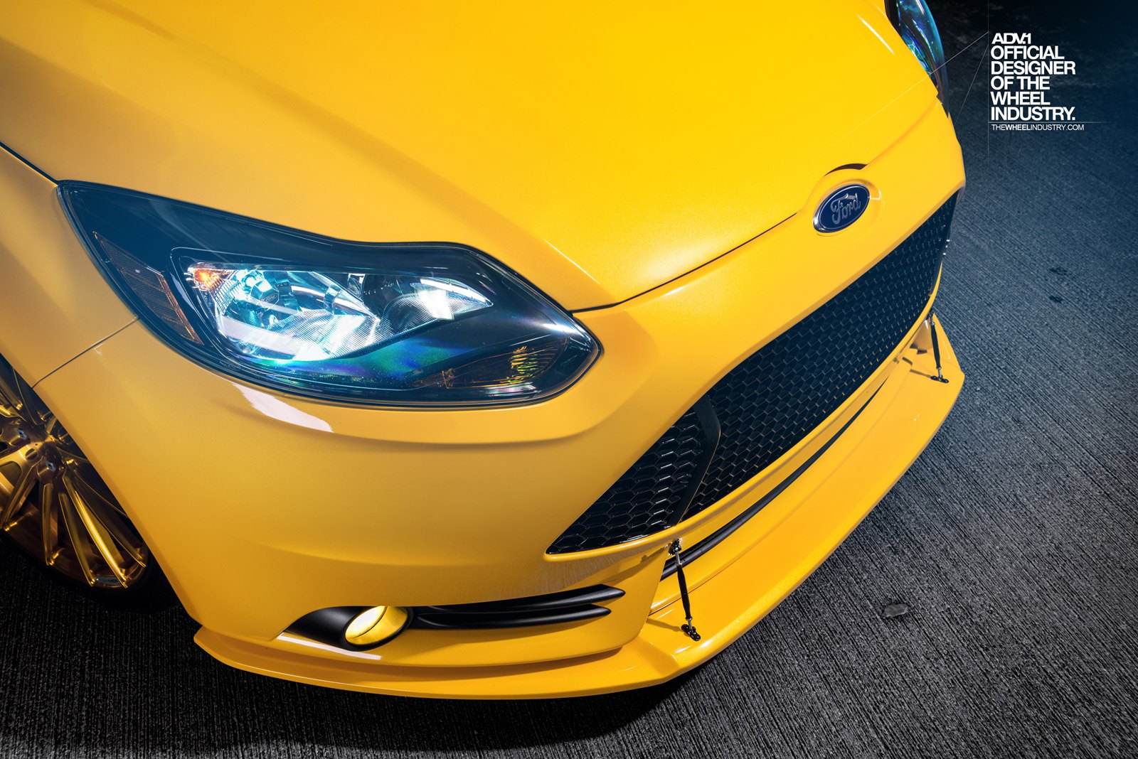 Yellow Matte Ford Fiesta with Projector Headlights - Photo by ADV.1