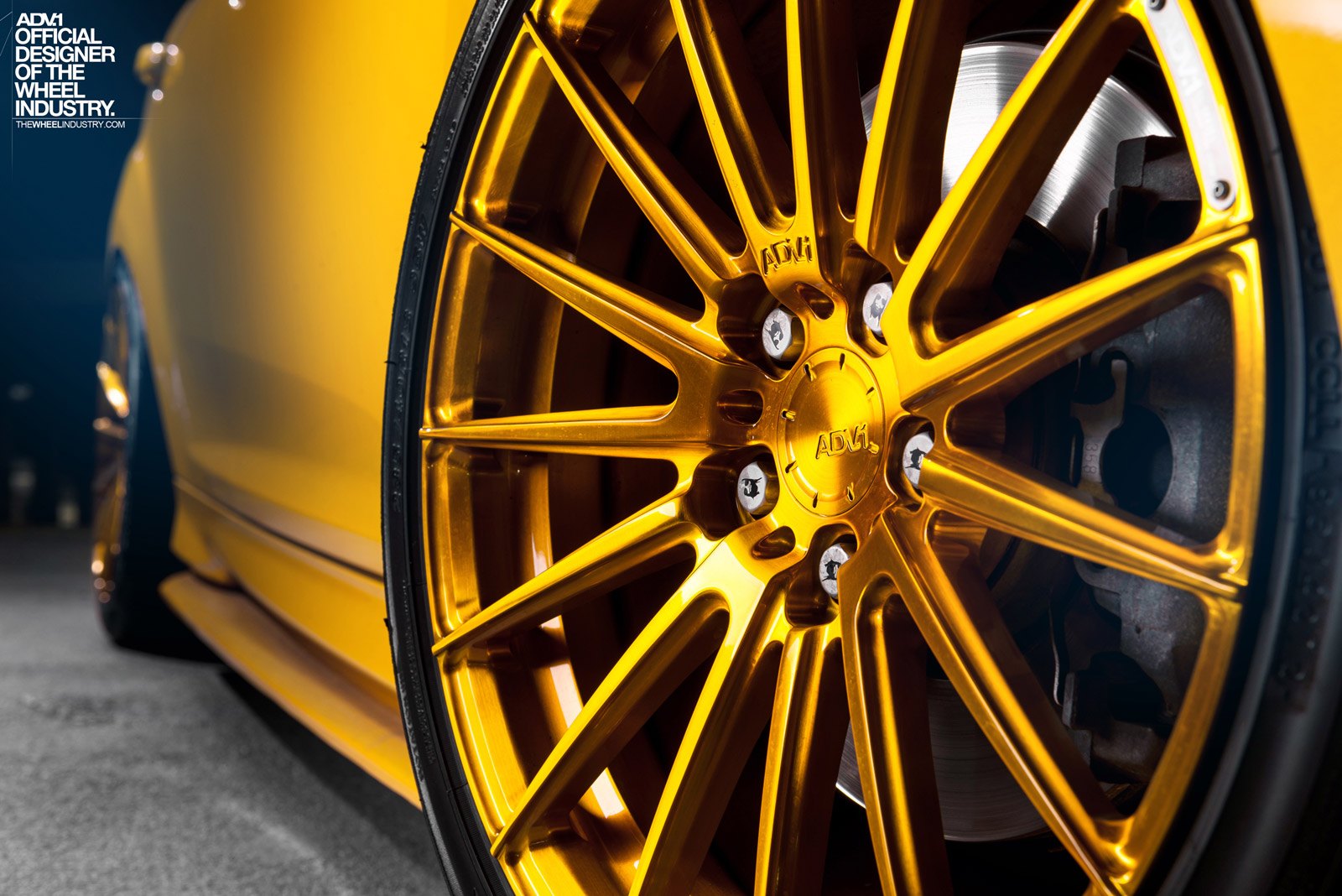 Candy Gold ADV1 Wheels on Yellow Ford Fiesta - Photo by ADV.1