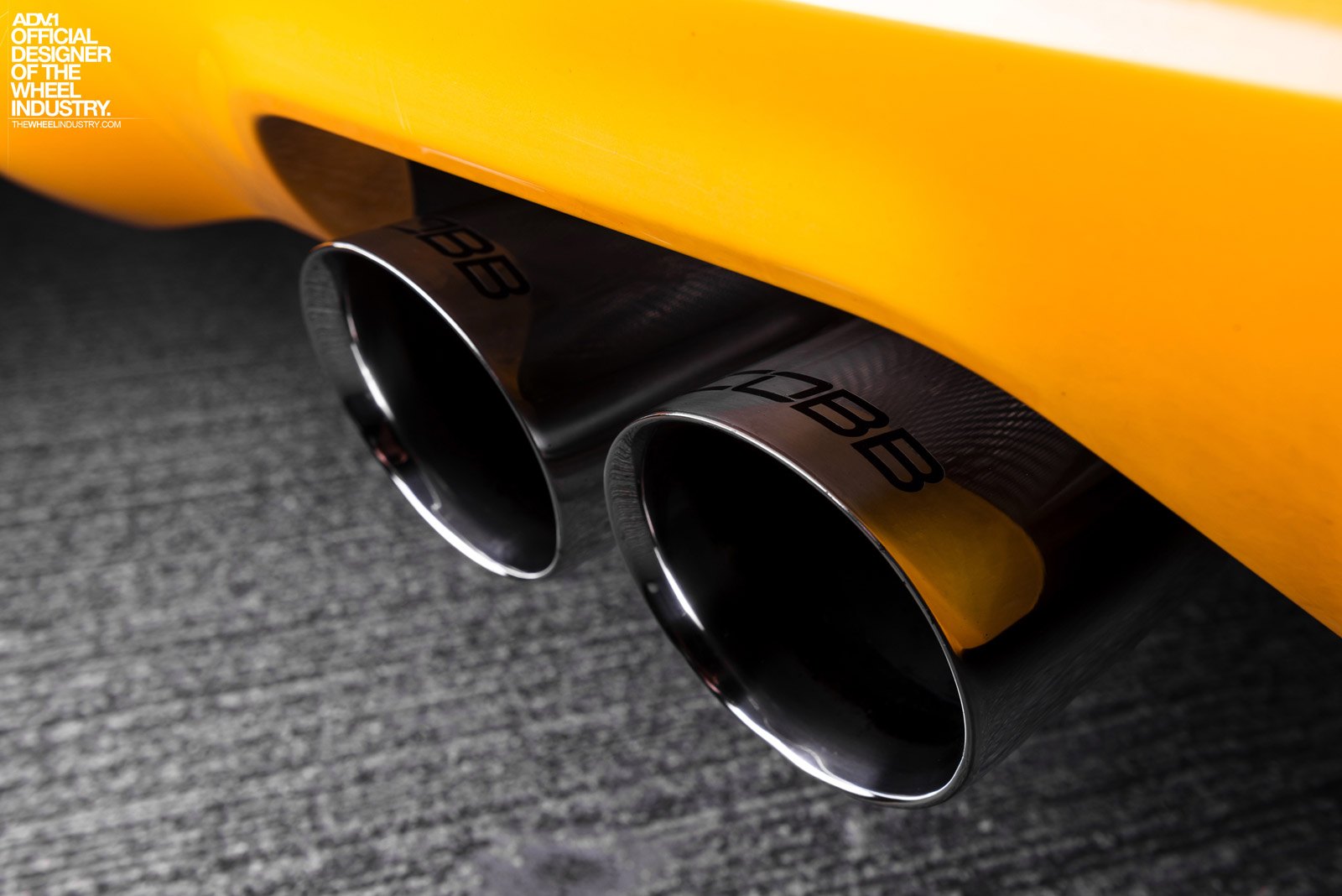 Cobb Exhaust System on Yellow Matte Ford Fiesta - Photo by ADV.1