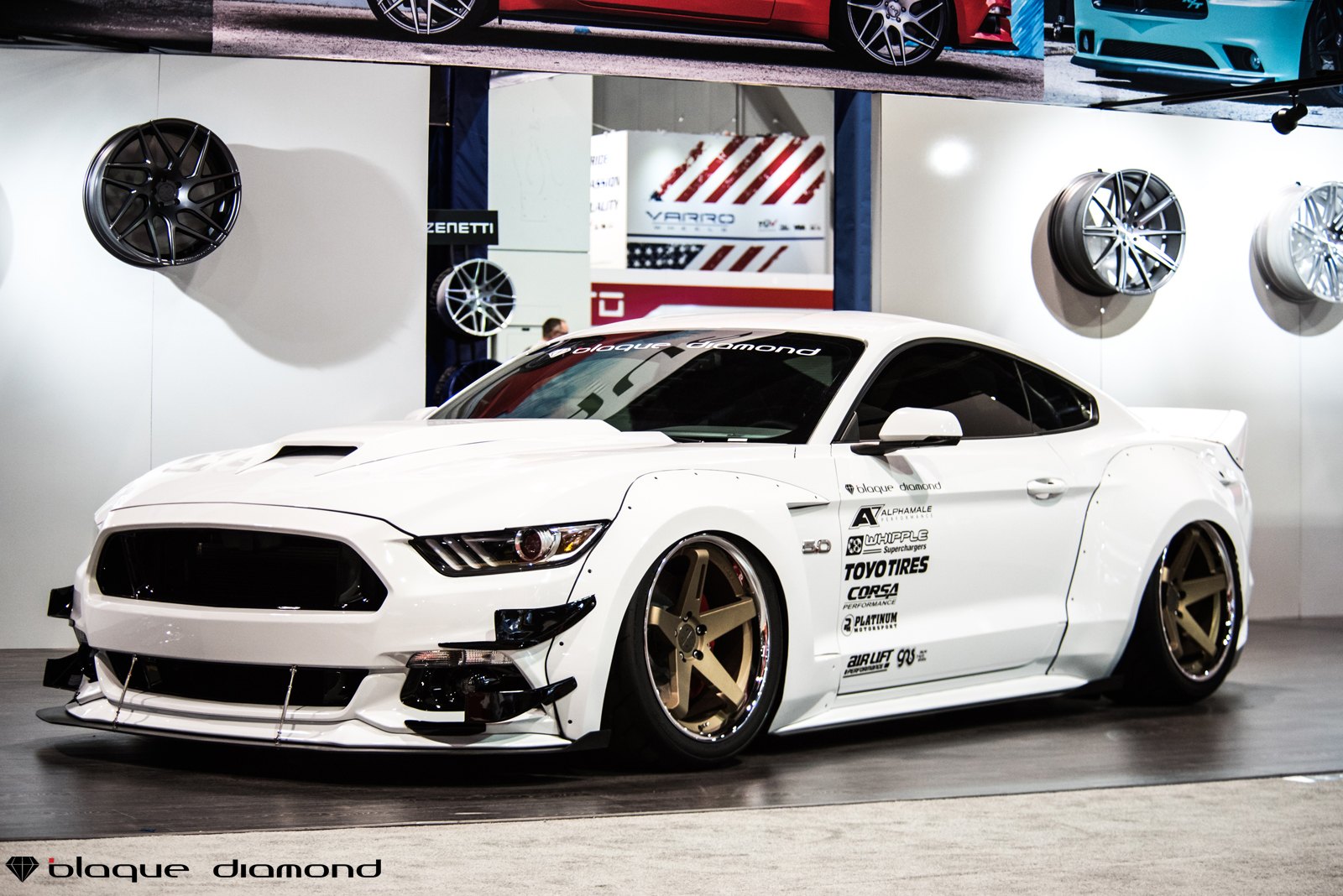 Ford Mustang With Huge Widebody Fenders - Photo by Black Diamond