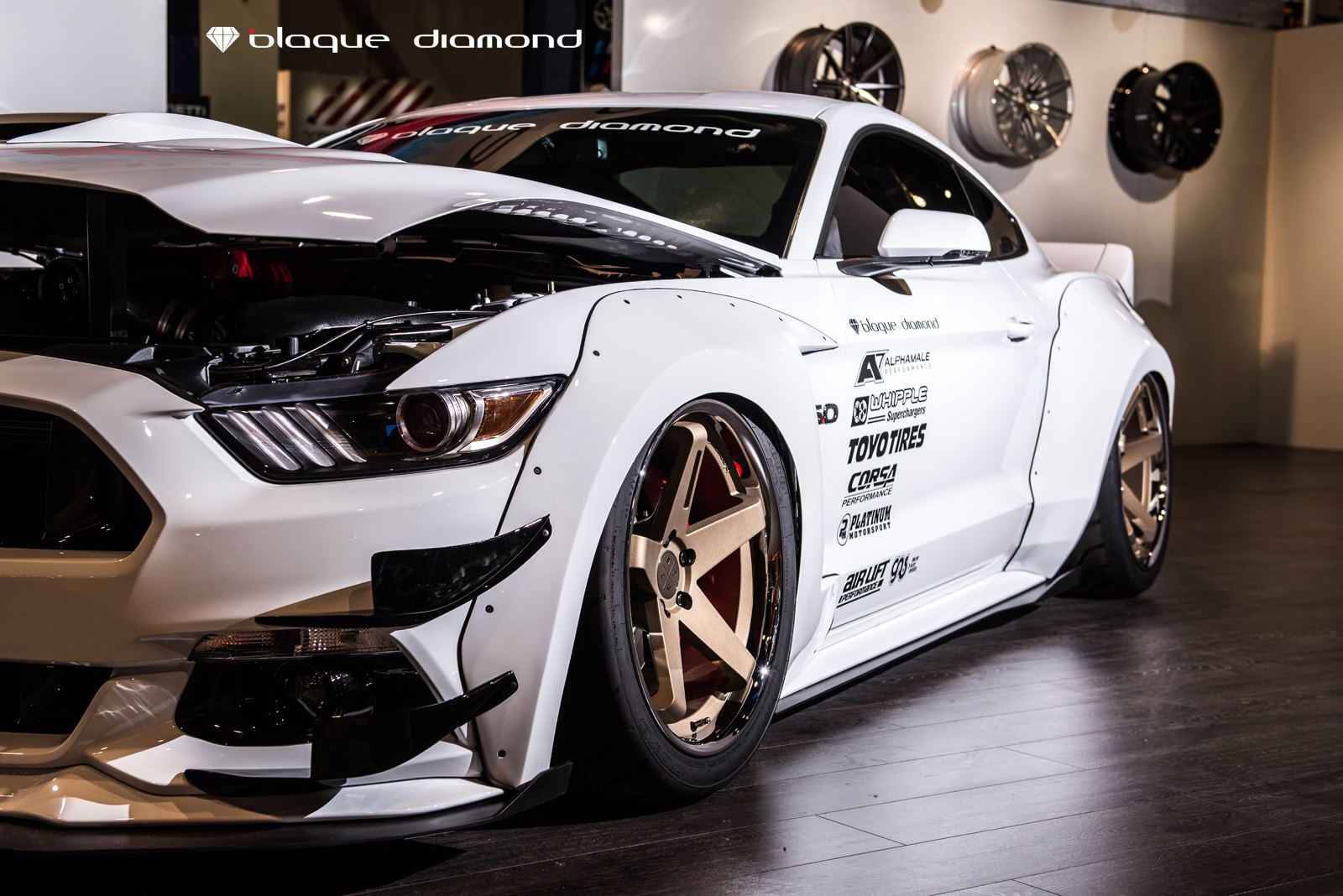 Front Bumper Canards on Ford Mustang S550 - Photo by Black Diamond