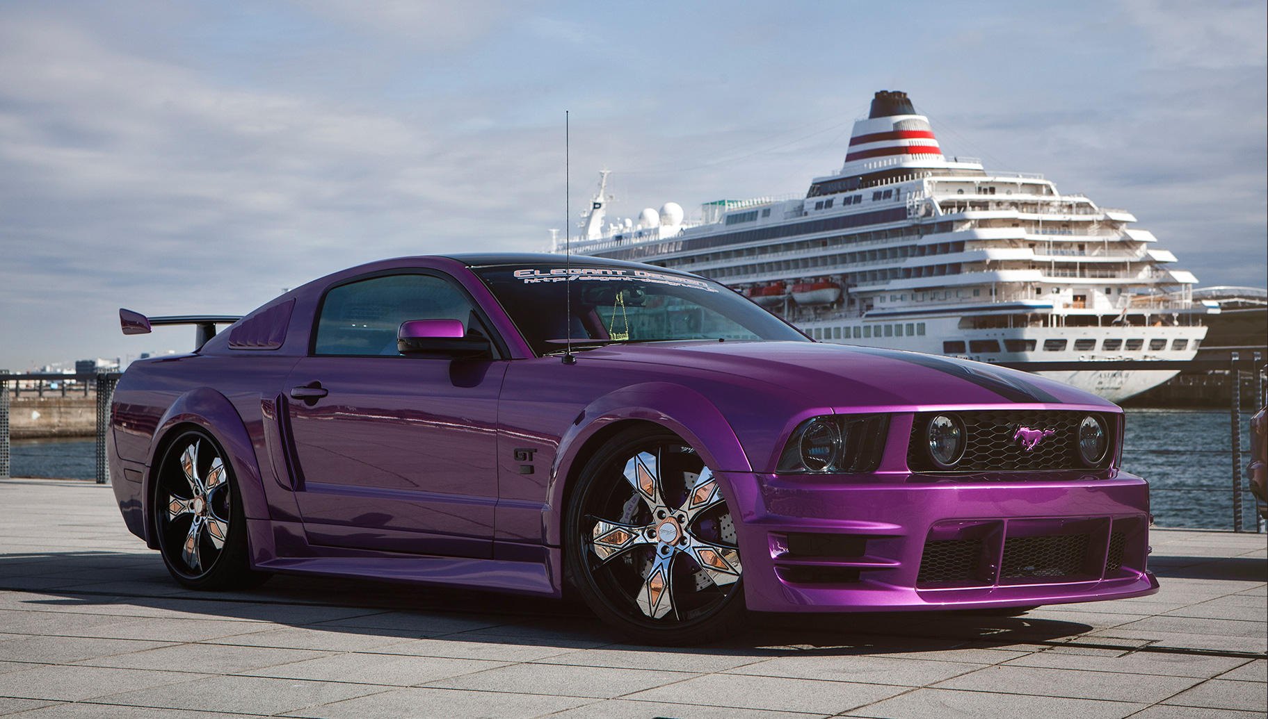 Purple Ford Mustang with Custom Aries Lexani Rims - Photo by Lexani