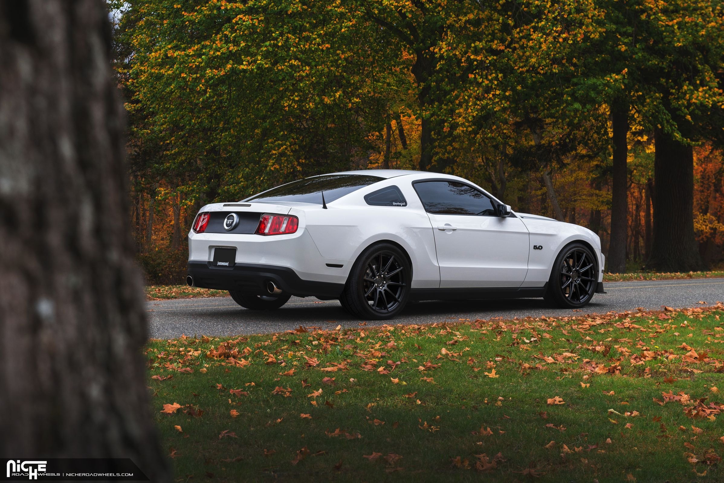White Ford Mustang Rear Bumper Cover - Photo by Niche