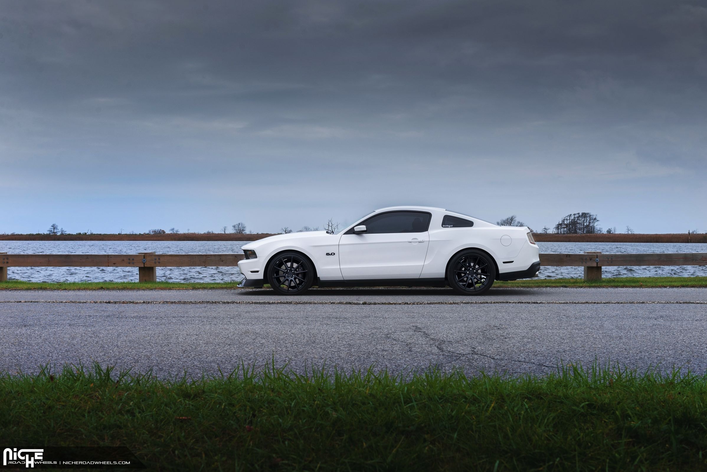 Nitto Invo Tires on White Ford Mustang - Photo by Niche