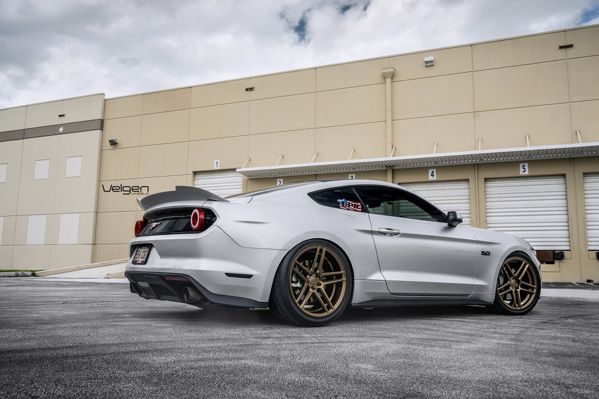 Gray Ford Mustang with Custom Rear Diffuser - Photo by Velgen