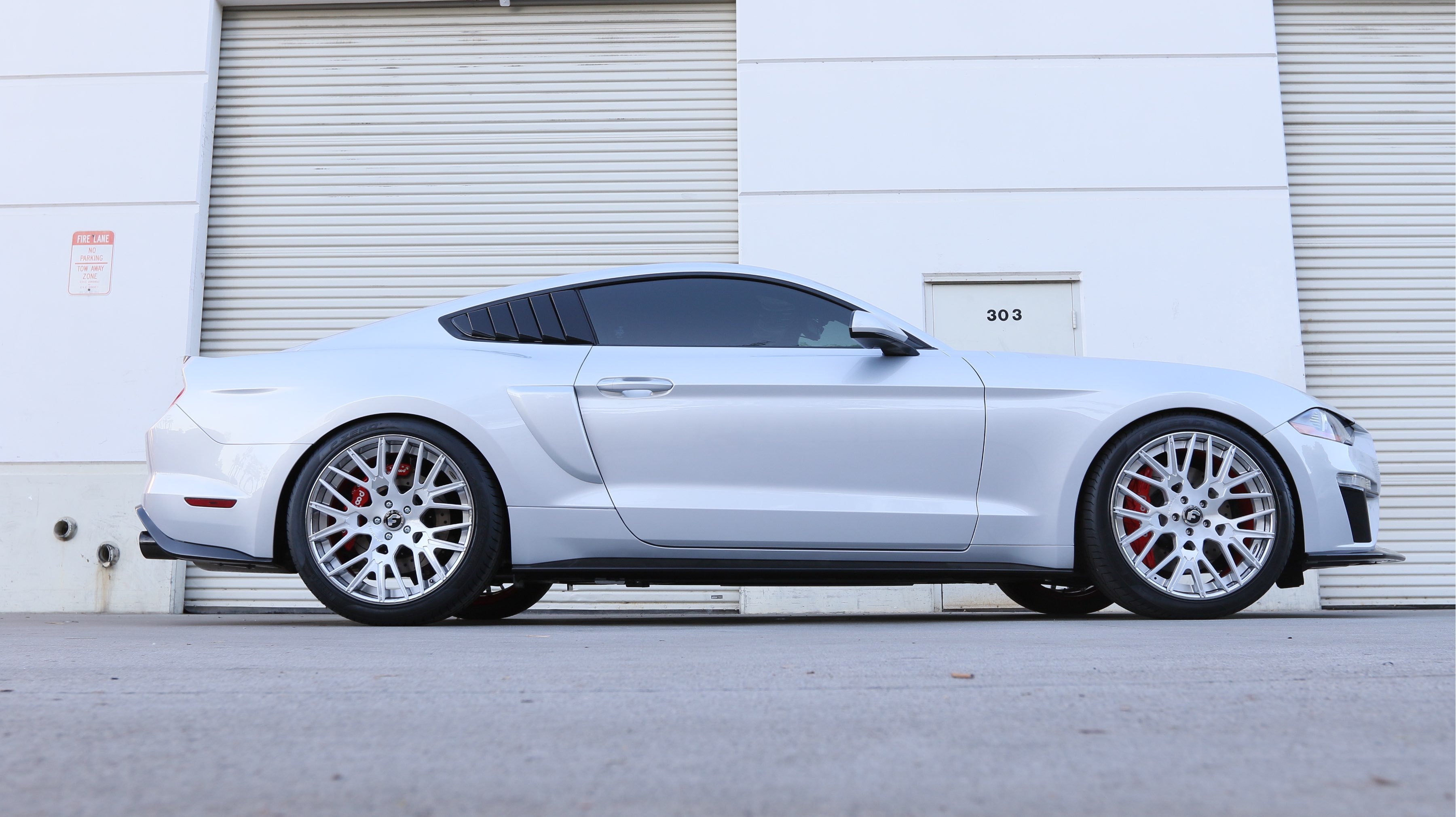 Custom Gray Ford Mustang Side Skirts - Photo by Air Design USA