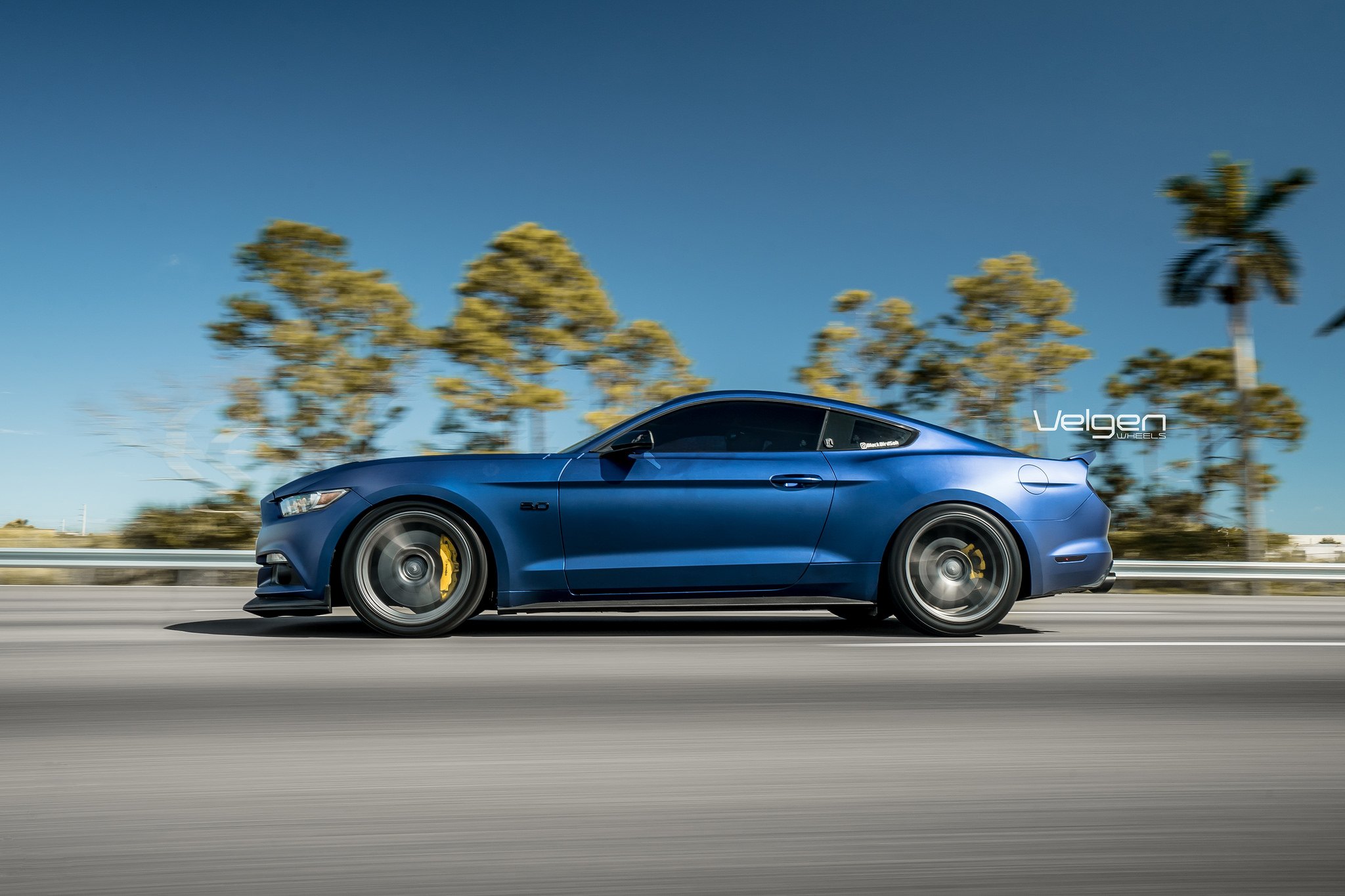 Blue Ford Mustang with Custom Velgen Rims - Photo by Velgen