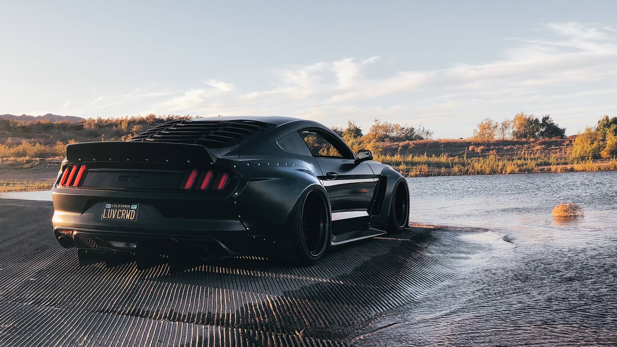 Custom Black Ford Mustang GT Window Louvers - Photo by Clinched