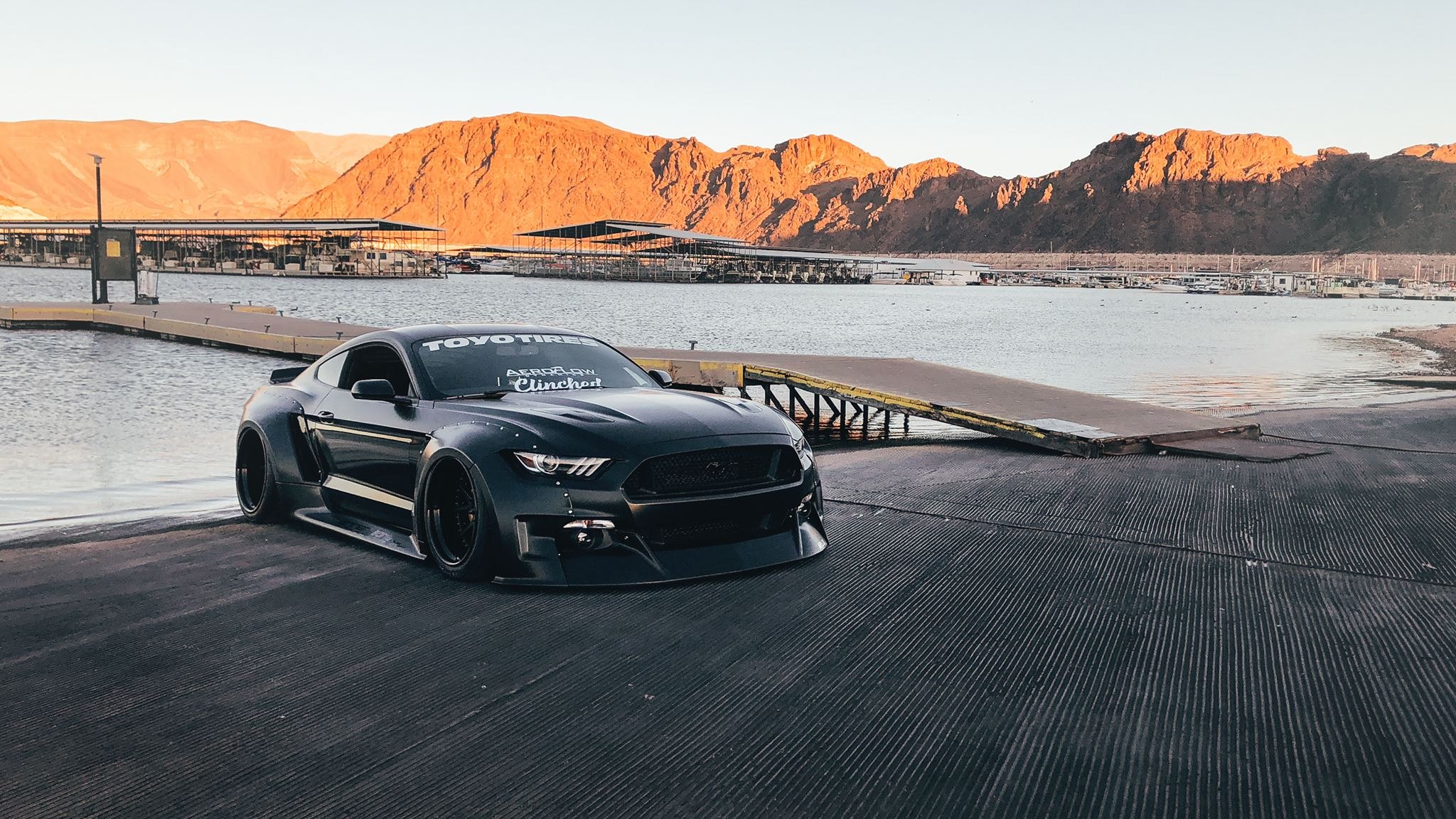 Black Ford Mustang with Custom Fender Flares - Photo by Clinched