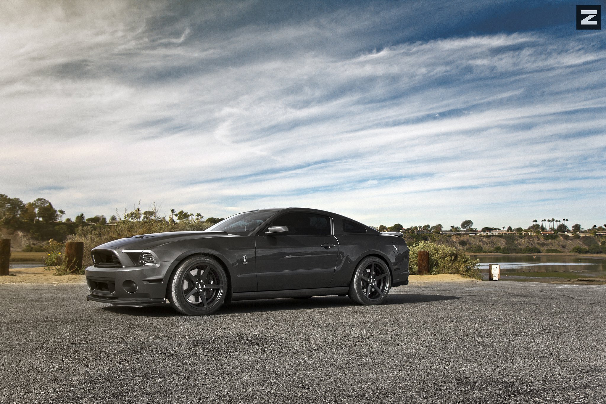 Gray Ford Mustang with Aftermarket Headlights - Photo by Zito Wheels