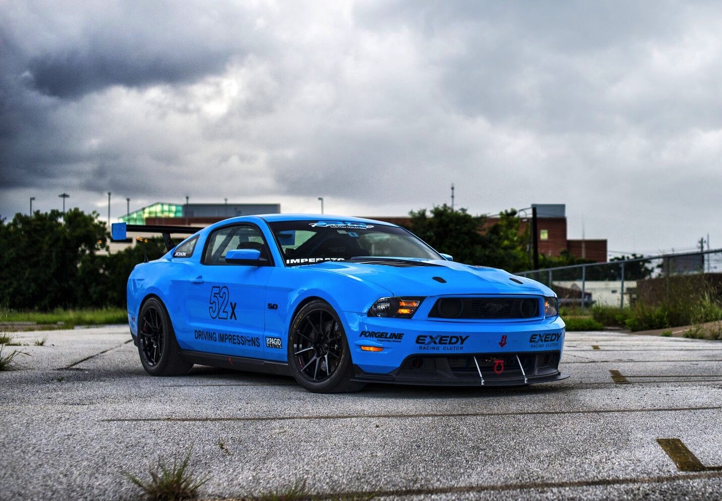 Custom Blue Debadged Ford Mustang 5.0 - Photo by Forgeline Motorsports