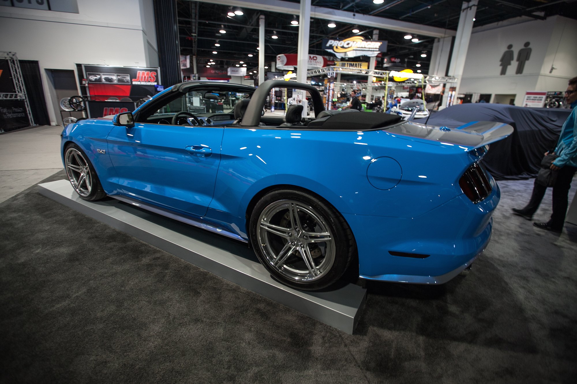 Blue Convertible Ford Mustang with Forgeline Wheels - Photo by Forgeline Motorsports