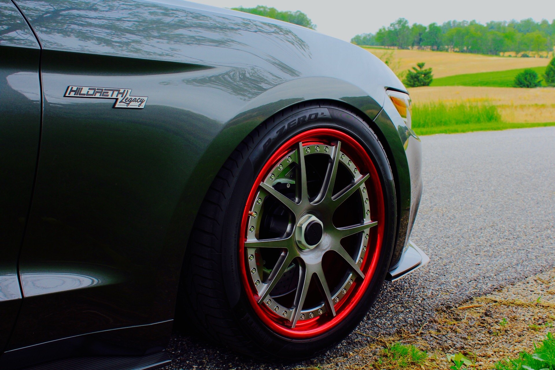 Gunmetal Forgeline Wheels on Black Ford Mustang - Photo by Forgeline Motorsports
