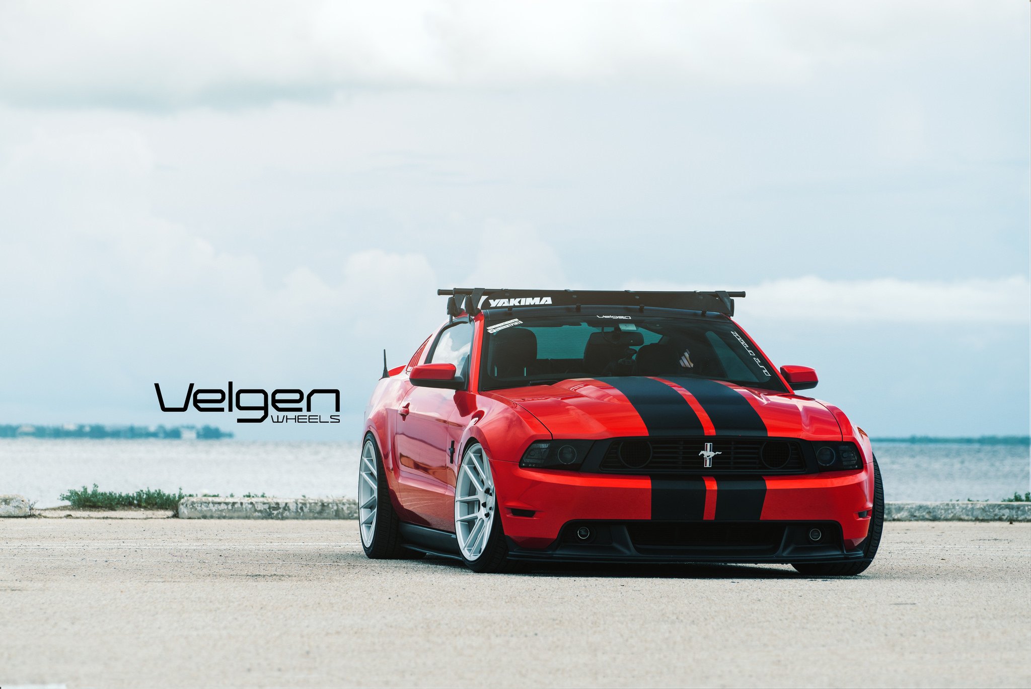 Slammed Mustang GT with Black Headlights on Velgen Wheels - Photo by Velgen