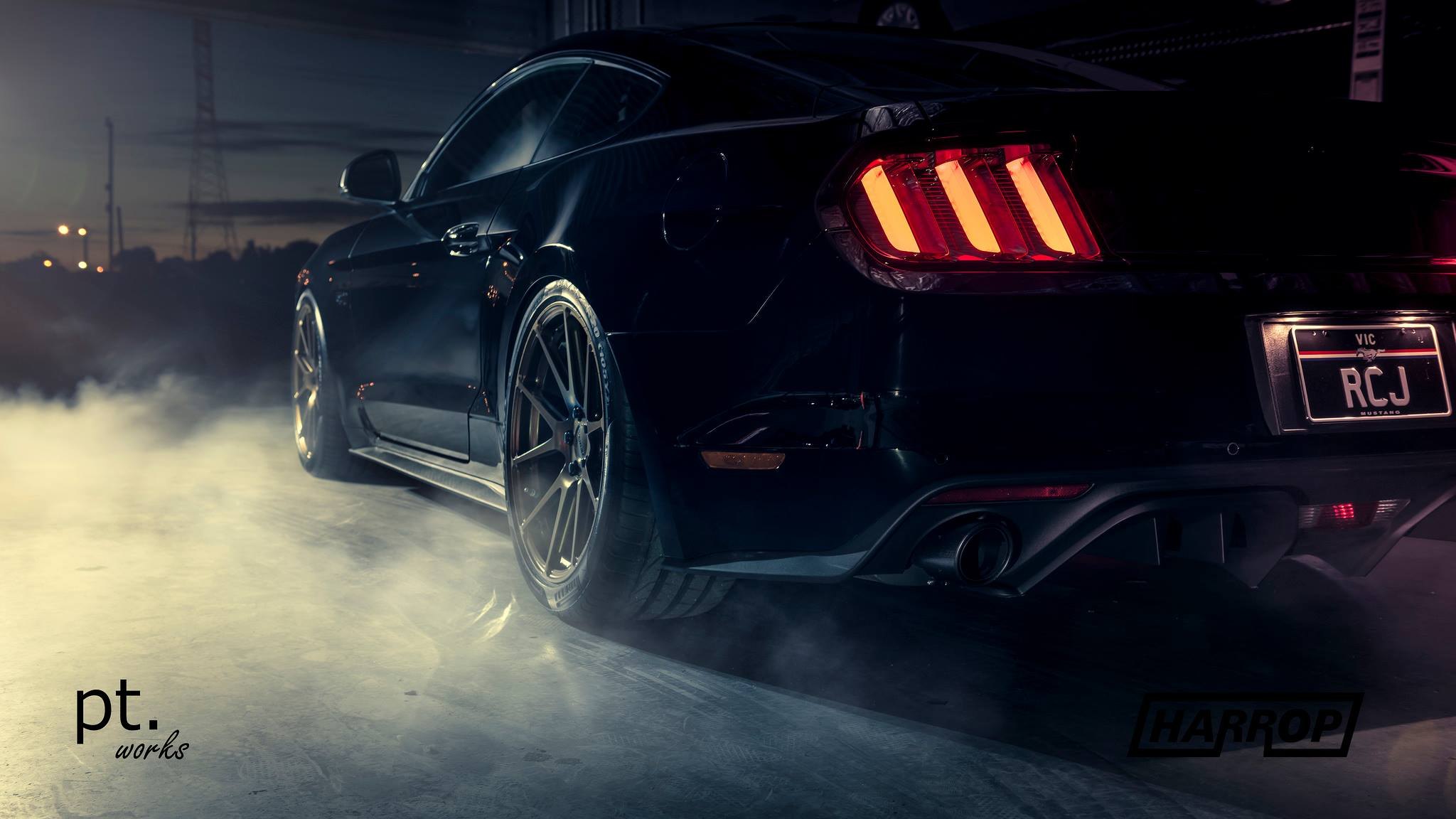 Black Ford Mustang 5.0 with Red LED Taillights - Photo by PT works