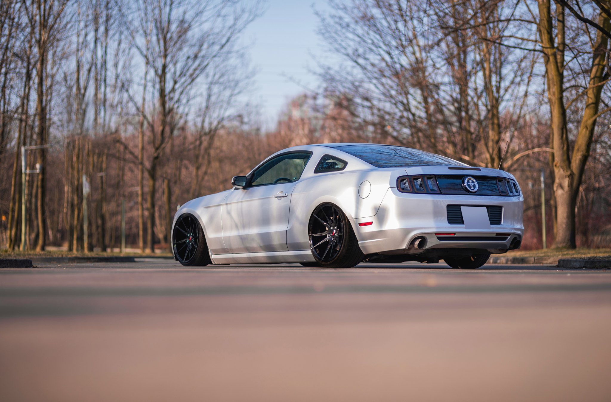 Gray Ford Mustang with Aftermarket Rear Diffuser - Photo by JR Wheels