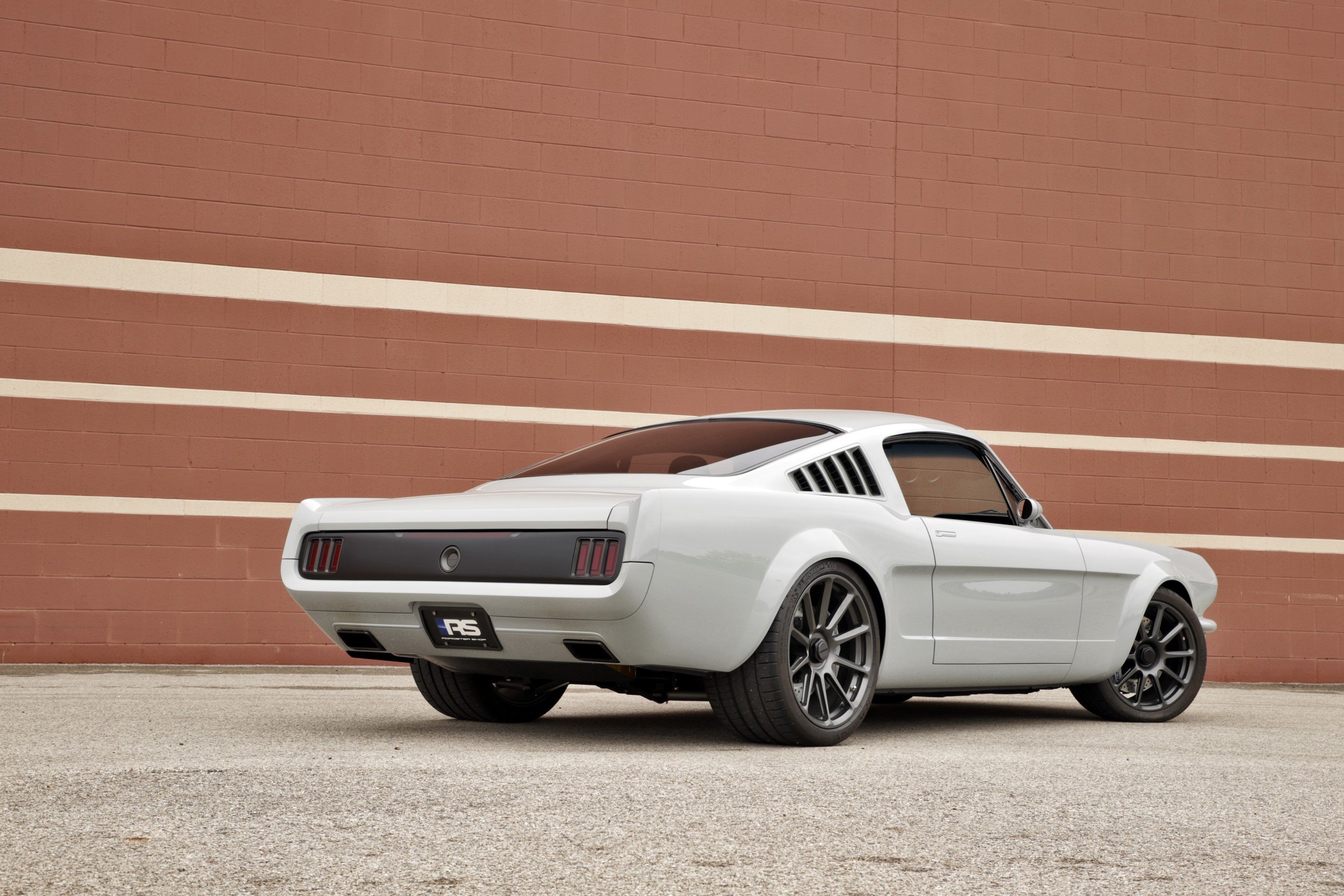 White Ford Mustang with Window Side Louvers - Photo by Roadster Shop