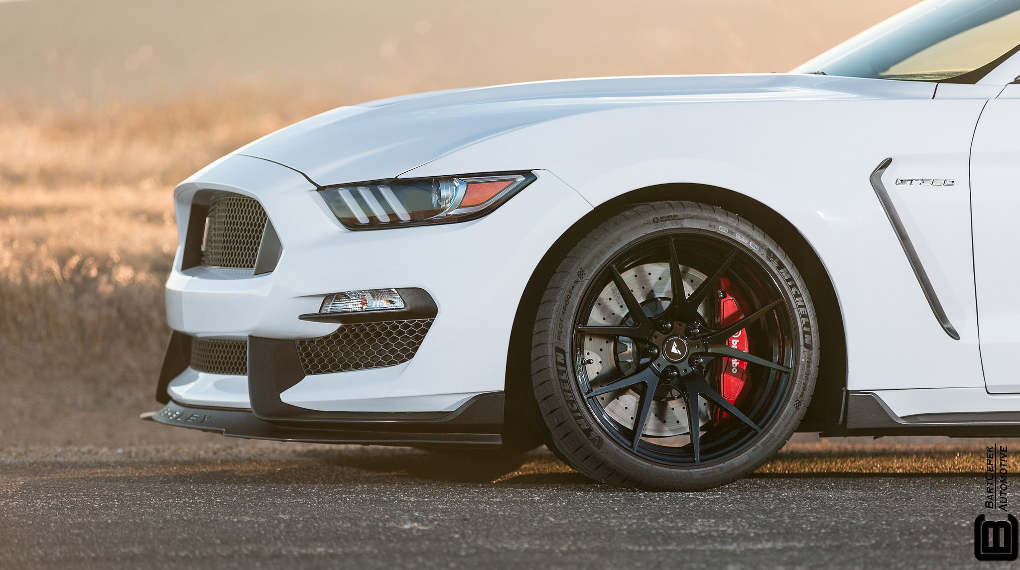 White Ford Mustang Shelby on Michelin Tires - Photo by Vorsteiner