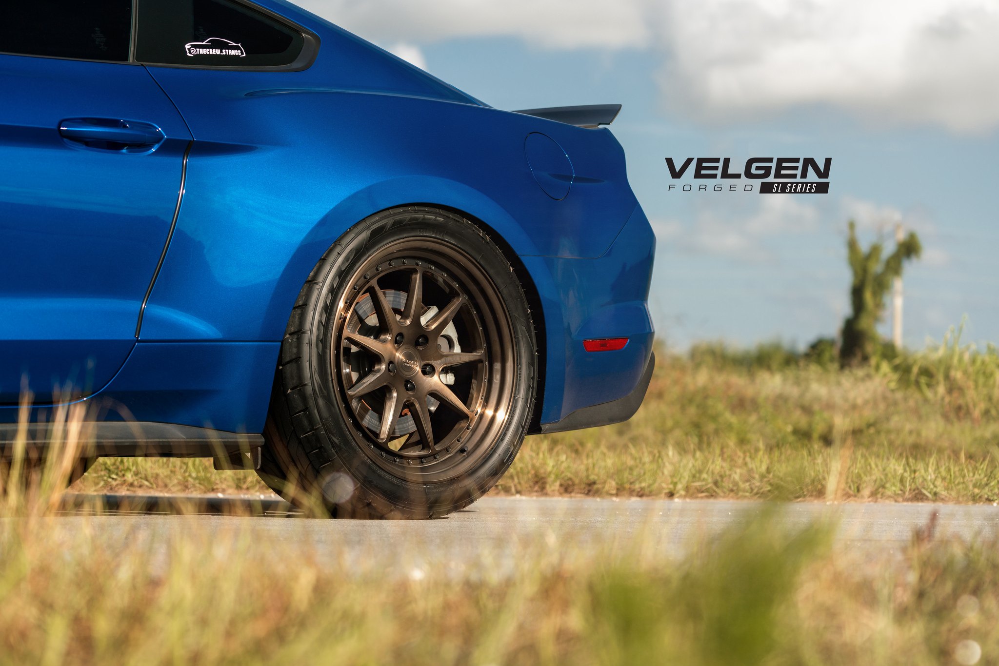 Blue Ford Mustang GT on Nitto Tires - Photo by Velgen Wheels