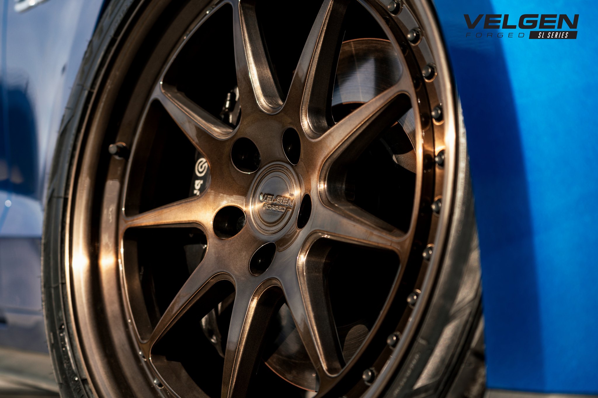 Velgen Forged Wheels on Custom Blue Ford Mustang - Photo by Velgen Wheels