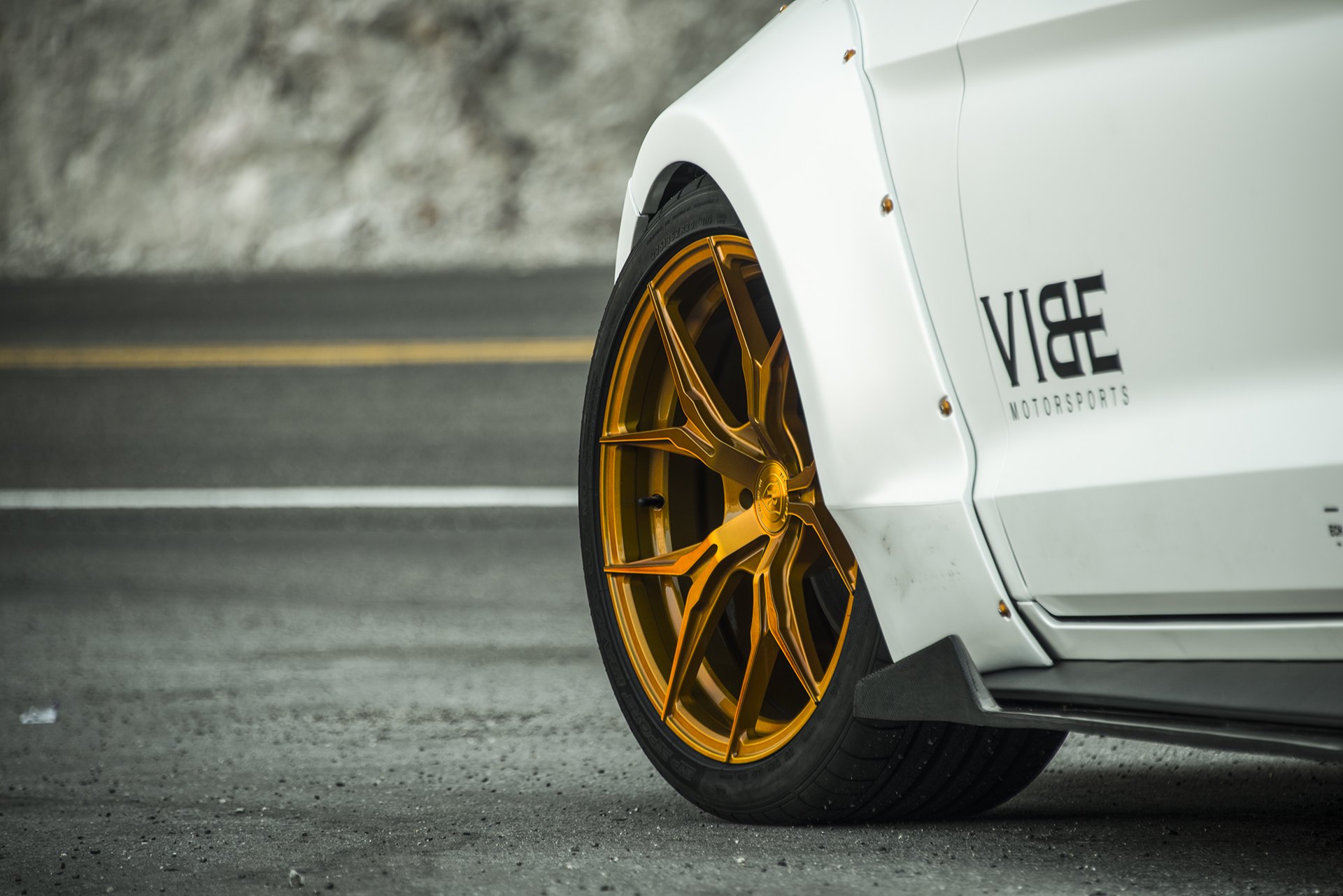 Dark Gold Rohana Sport Wheels on a New Ford Mustang - Photo by Vibe Motorsports