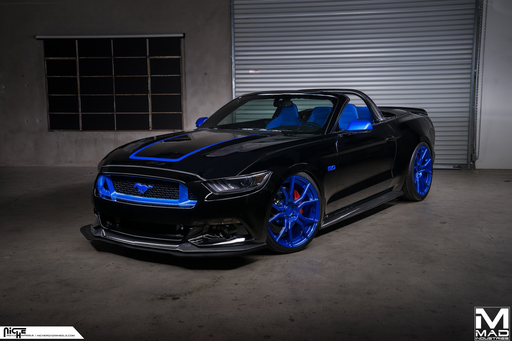Black And Blue Mustang S550 - Photo by MAD Industries