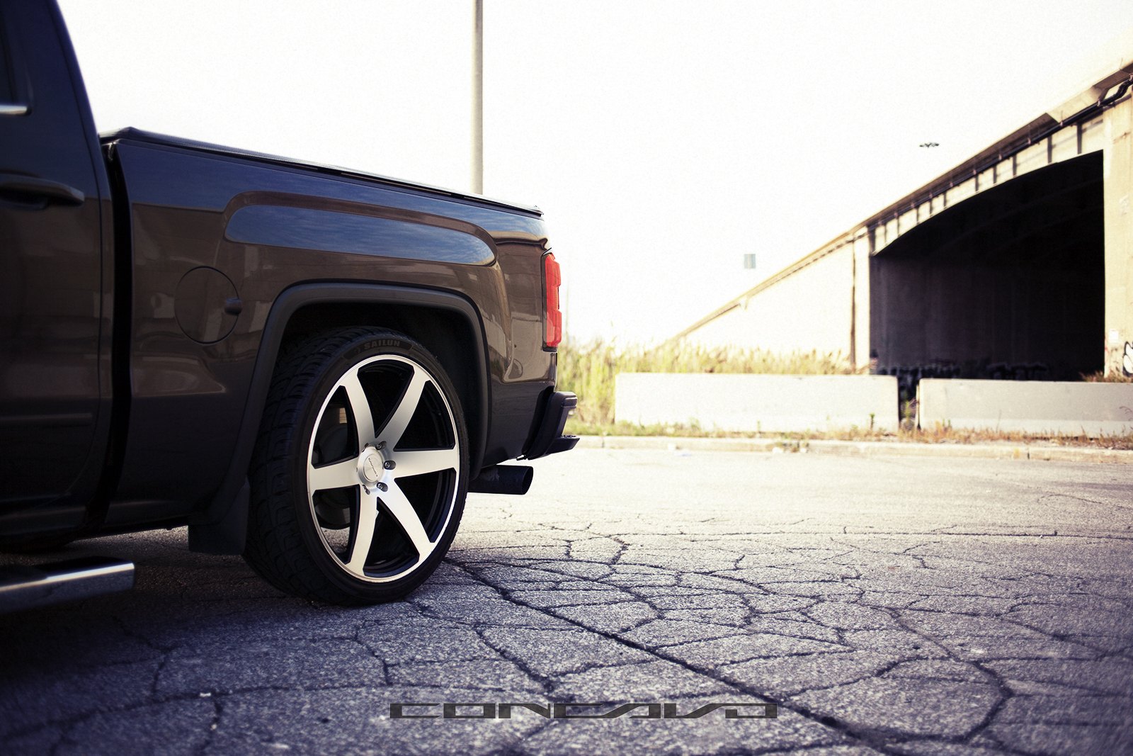 Lowered GMC Sierra On Concavo Wheels - Photo by Concavo