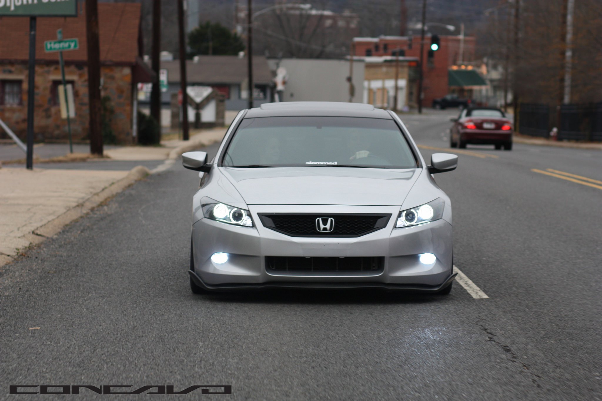 Stanced Honda Accord with Blacked Out Grille - Photo by Vossen