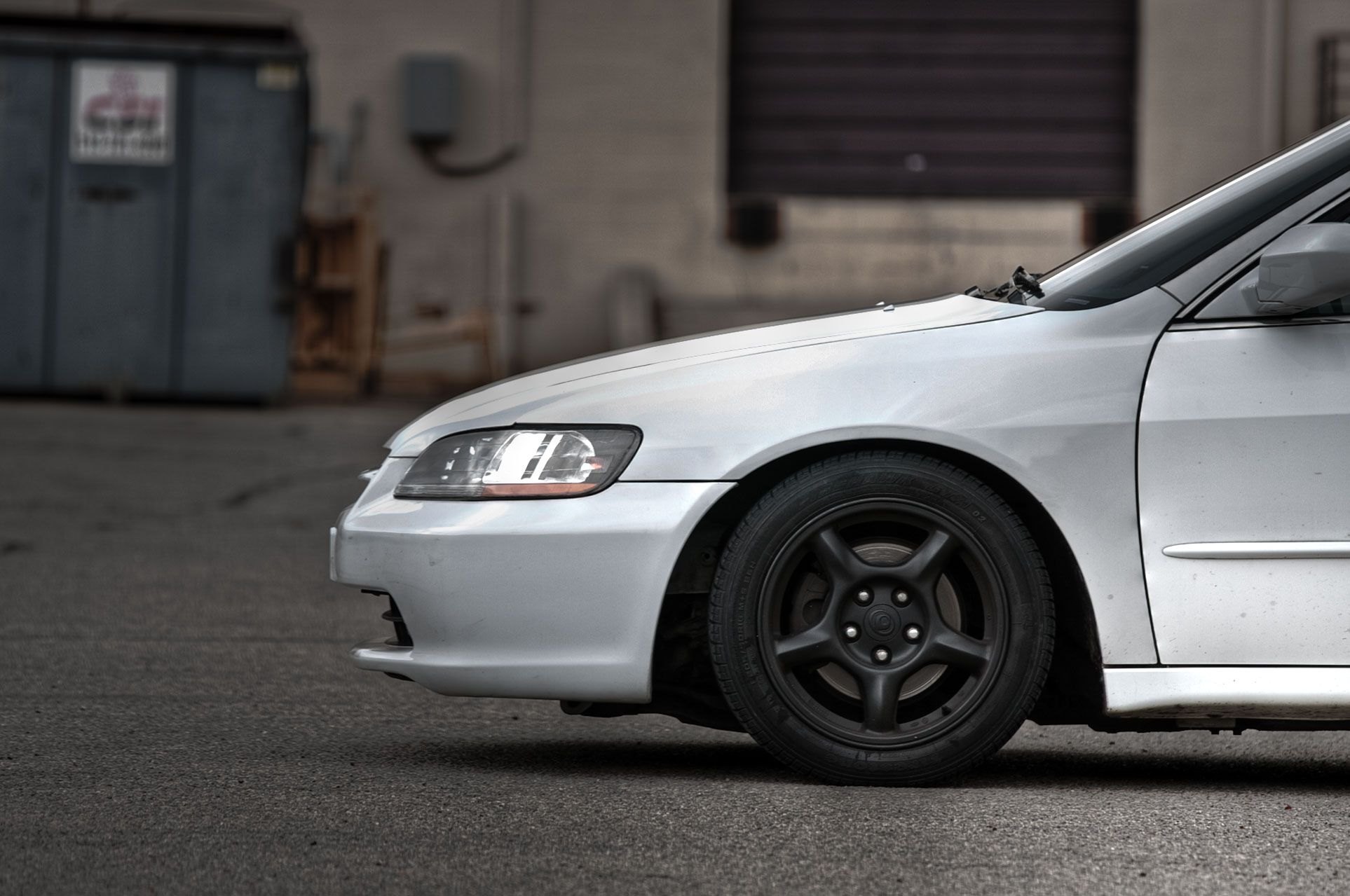 Matte Black Custom Rims on White Honda Accord - Photo by dan kinzie