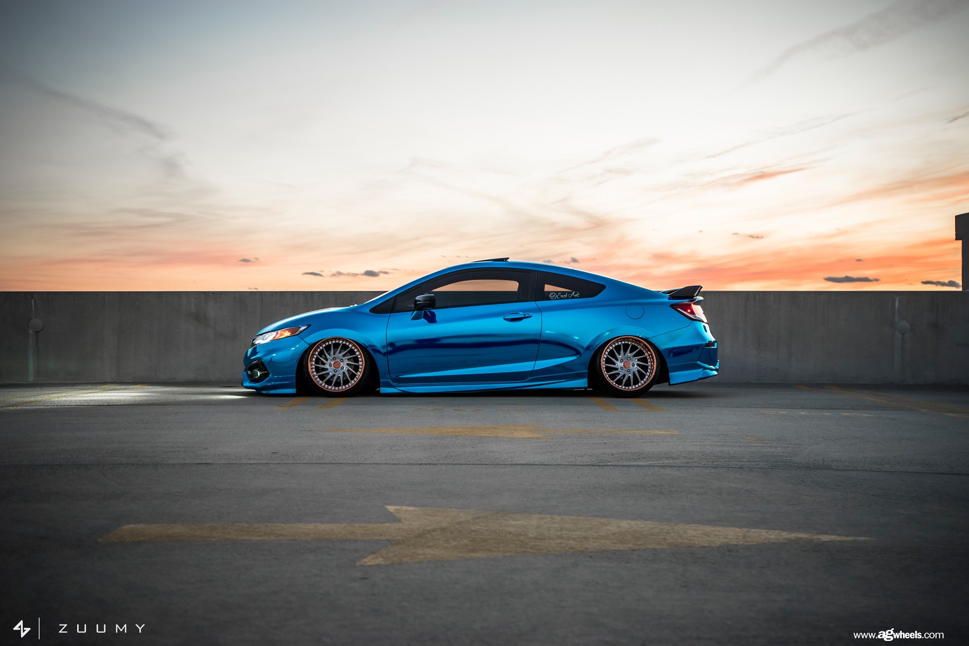 Stanced Civic Coupe on Avant Garde M621 Rims - Photo by Avant Garde