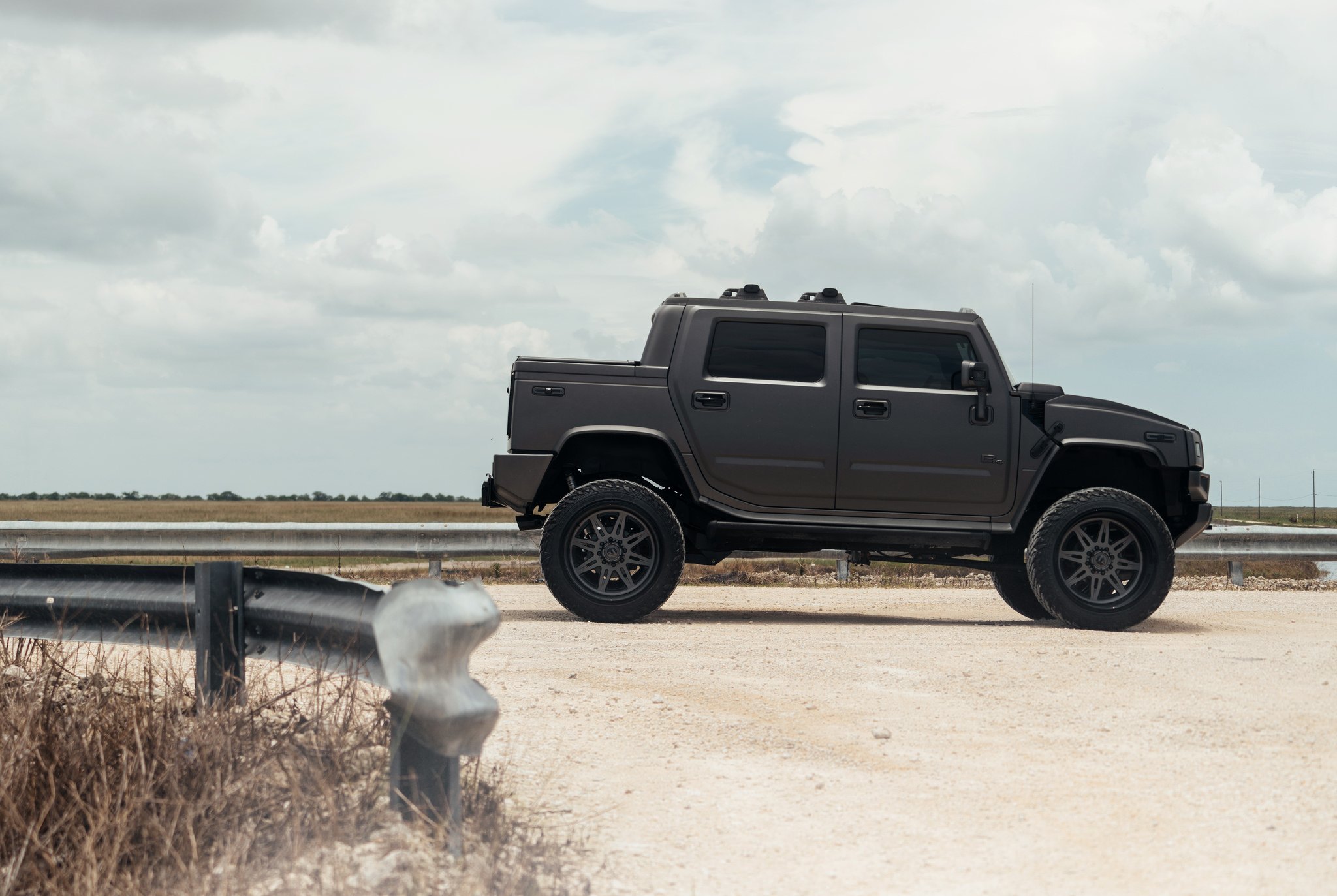 Black Matte Hummer H2 Custom Running Boards - Photo by Fuel Offroad