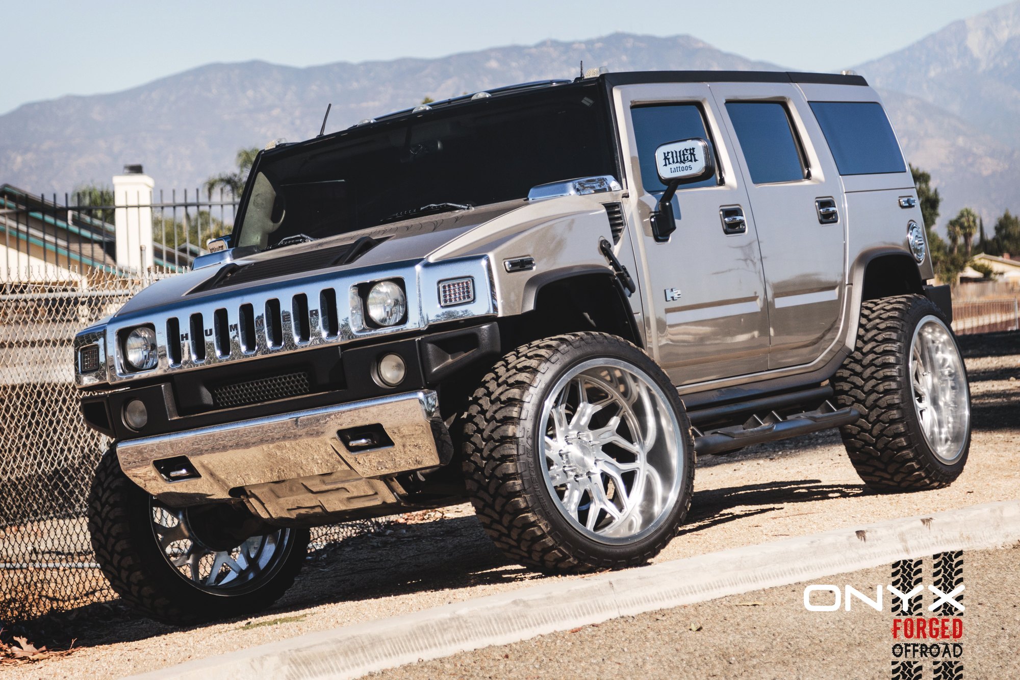 Forged Off-Road Wheels on Silver Hummer H2 - Photo by Rennen International