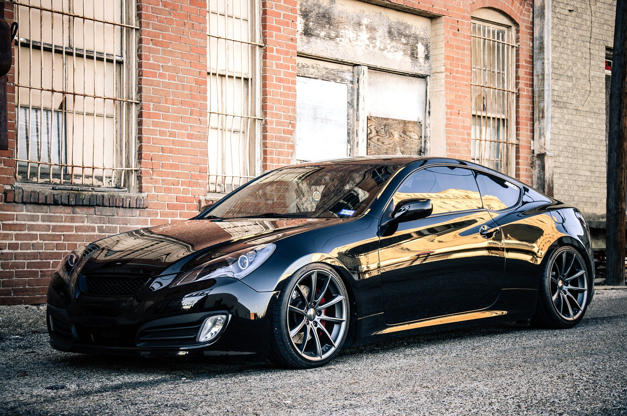 Stanced Hyundai Genesis Coupe on ACE Alloy Wheels - Photo by ACE Alloy