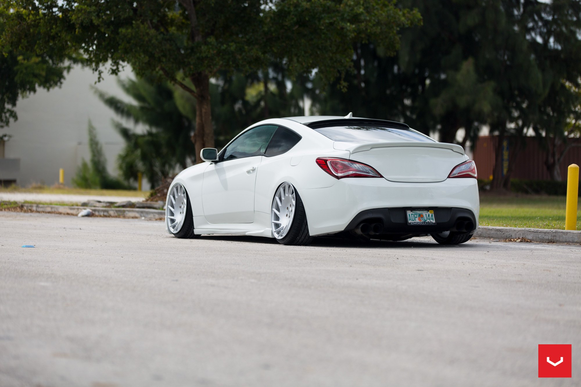 White Hyundai Genesis Coupe with Rear Diffuser - Photo by Vossen