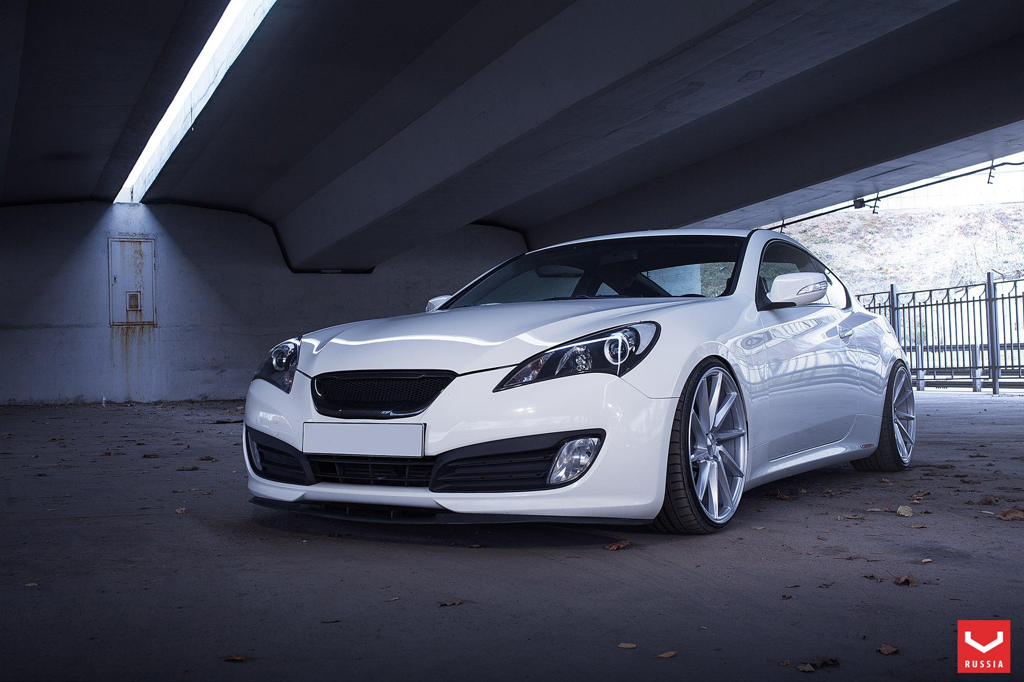Custom Parts Add a Touch of Style to White Hyundai Genesis Coupe  - Photo by Vossen