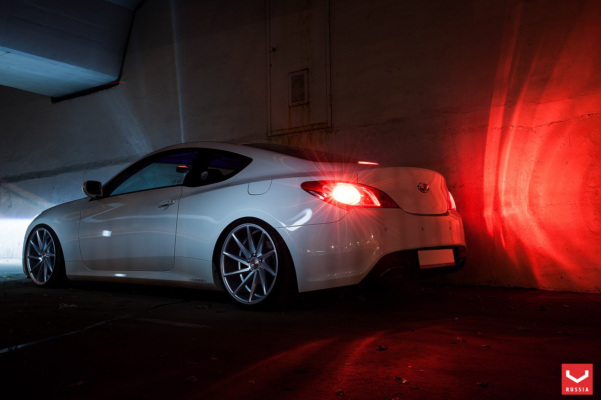 Custom Red LED Taillights on Hyundai Genesis Coupe - Photo by Vossen