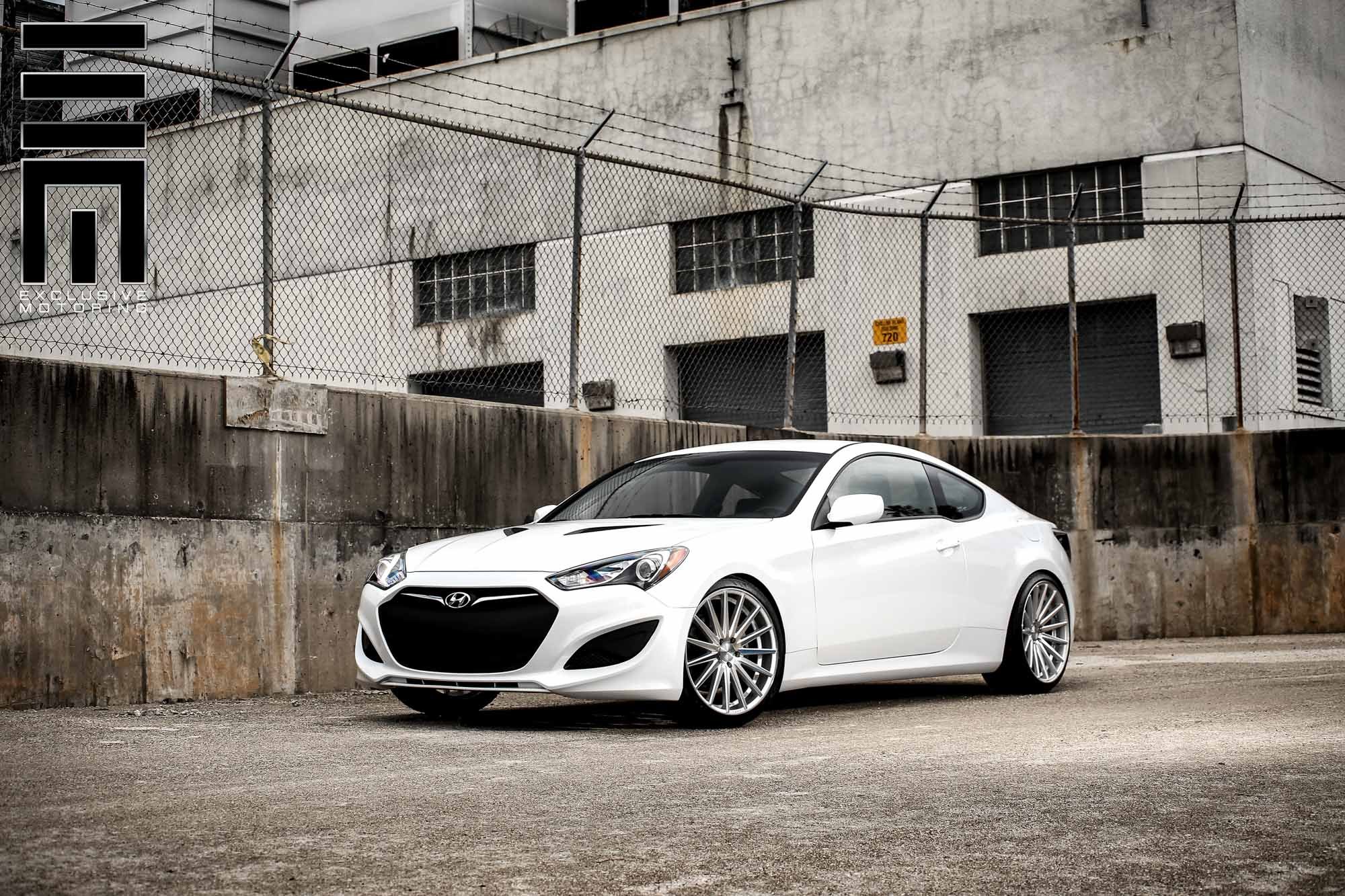 Hyundai Genesis Coupe with Aftermarket LED Headlights - Photo by Vossen
