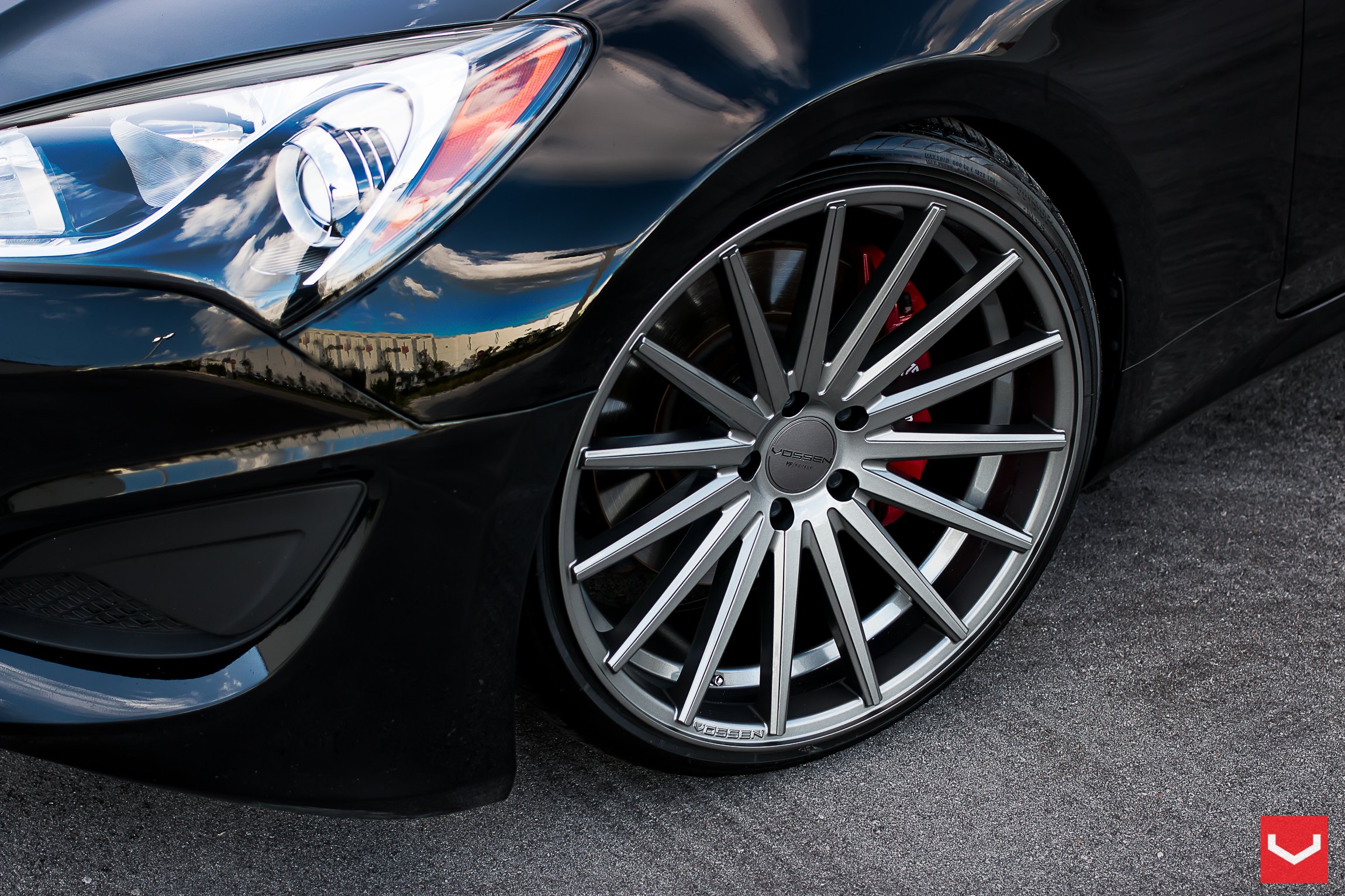 Vossen VFS Wheels on Black Hyundai Genesis Coupe - Photo by Vossen