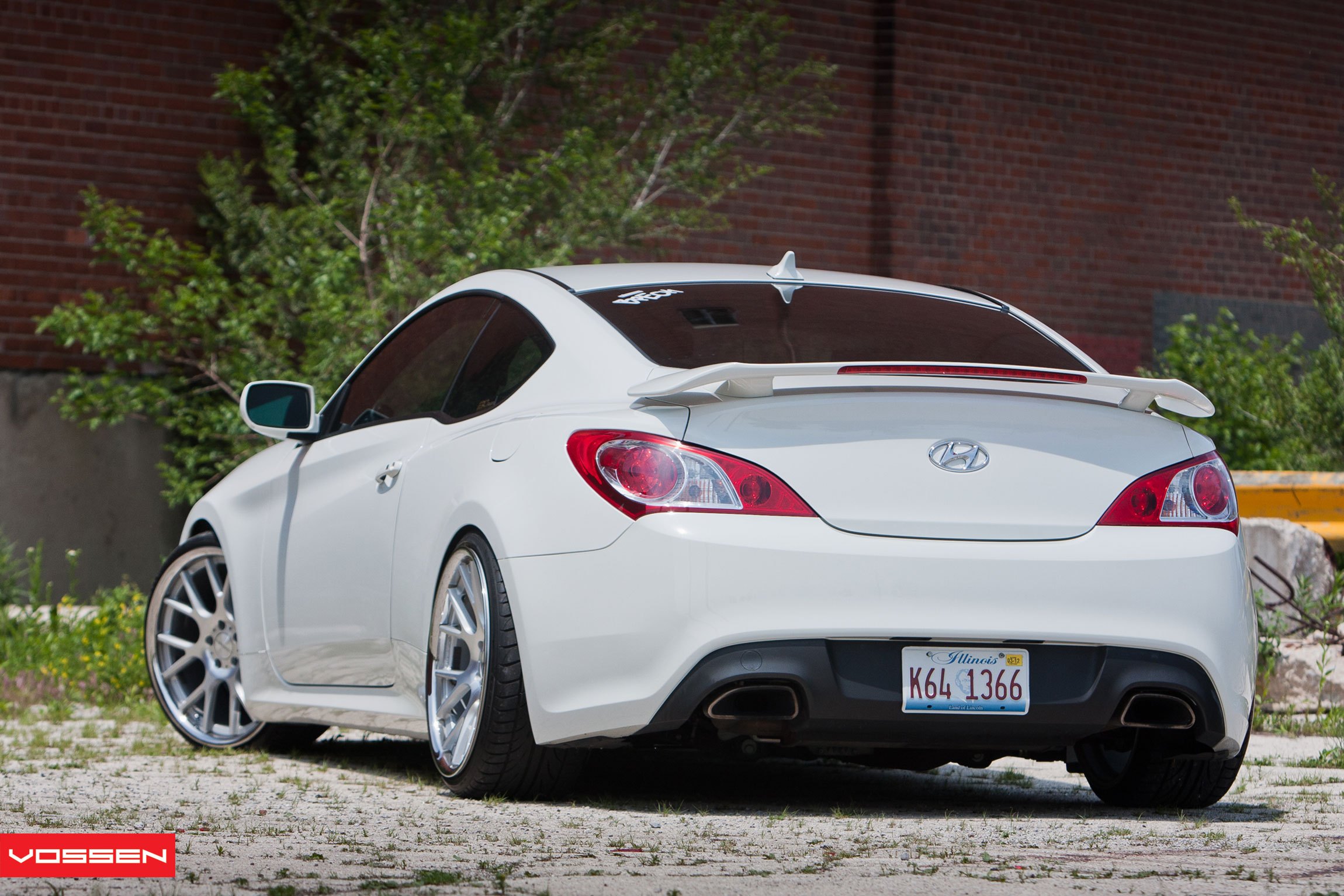 Red Clear Taillights on White Hyundai Genesis Coupe - Photo by Vossen