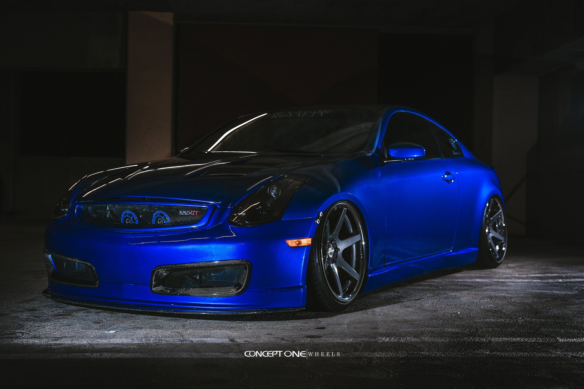 Custom Blue Stanced Infiniti G35 - Photo by Concept One