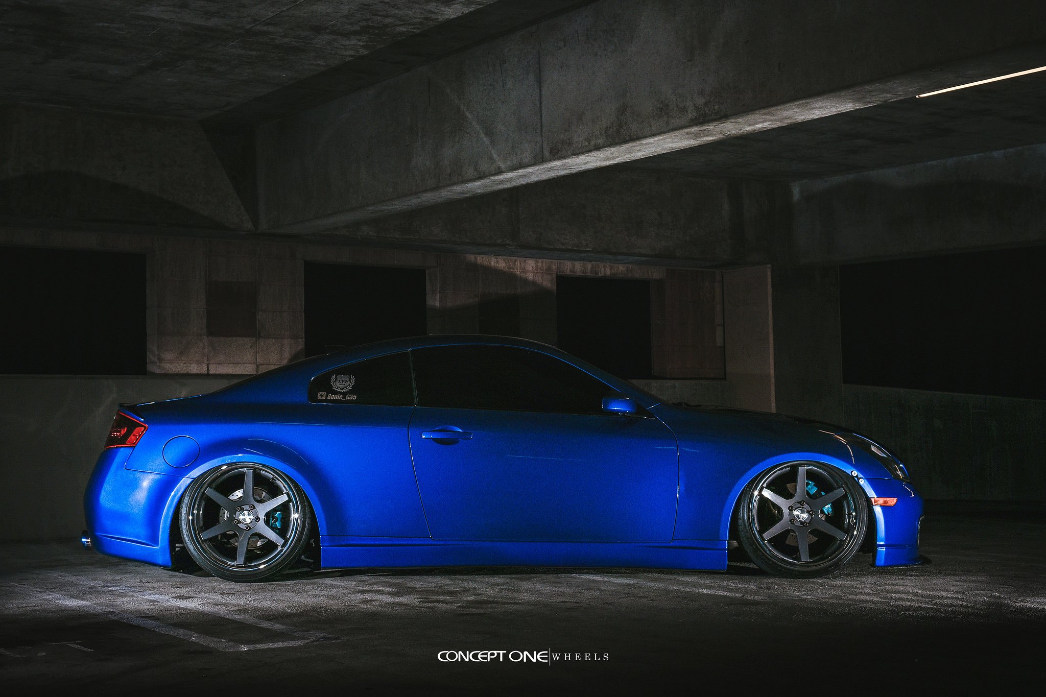 Blue Stanced Infiniti G35 with Concept One Wheels - Photo by Concept One