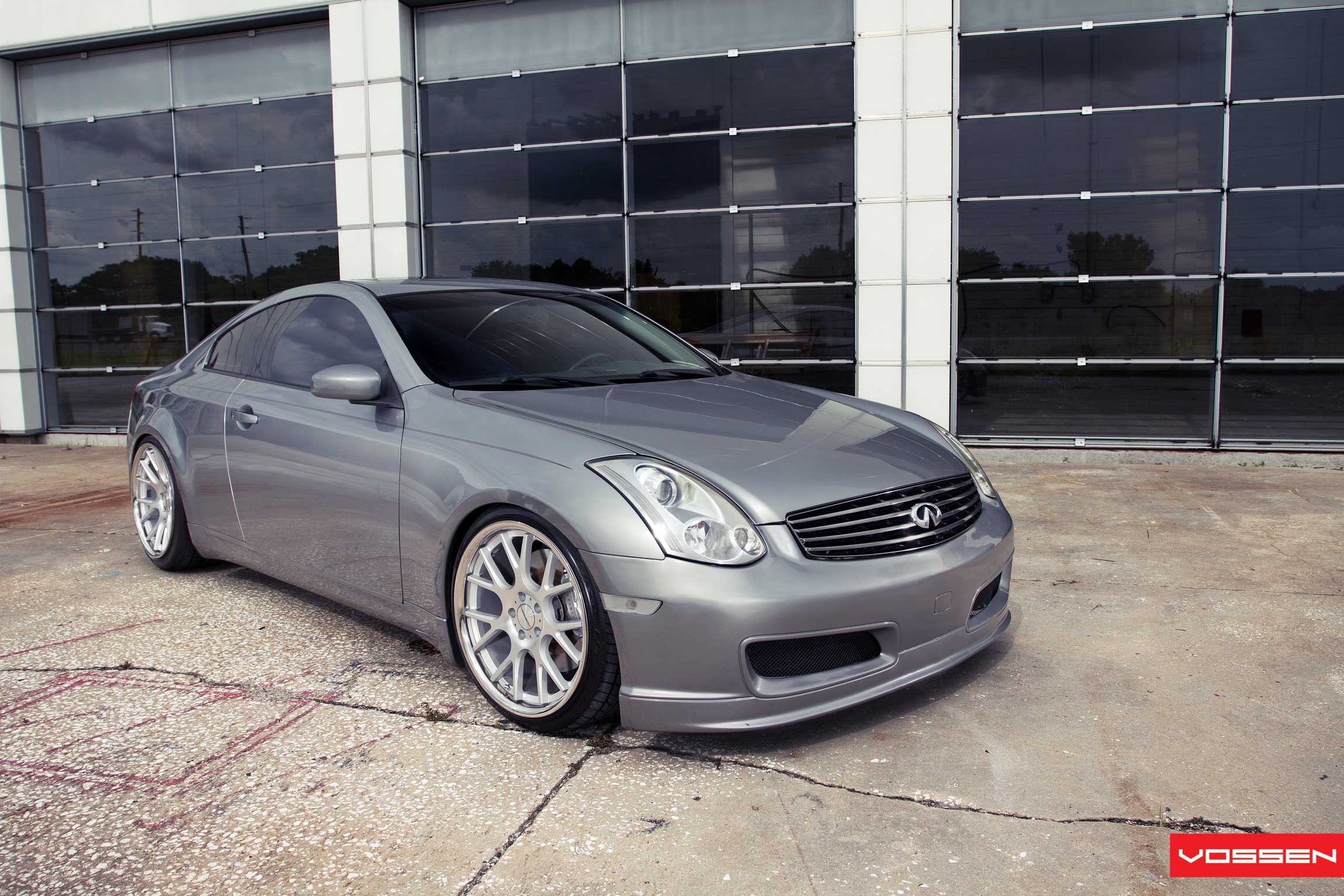 Gray Metallic Infiniti G35 with Crystal Clear Headlights - Photo by Vossen